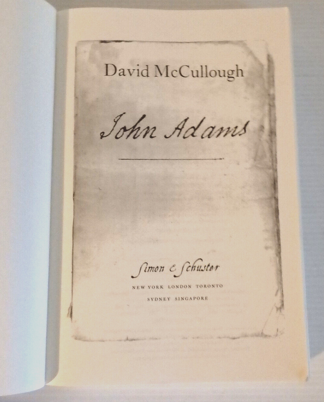 JOHN ADAMS – David Mccullough PB / Biography President American Revolution – VG+