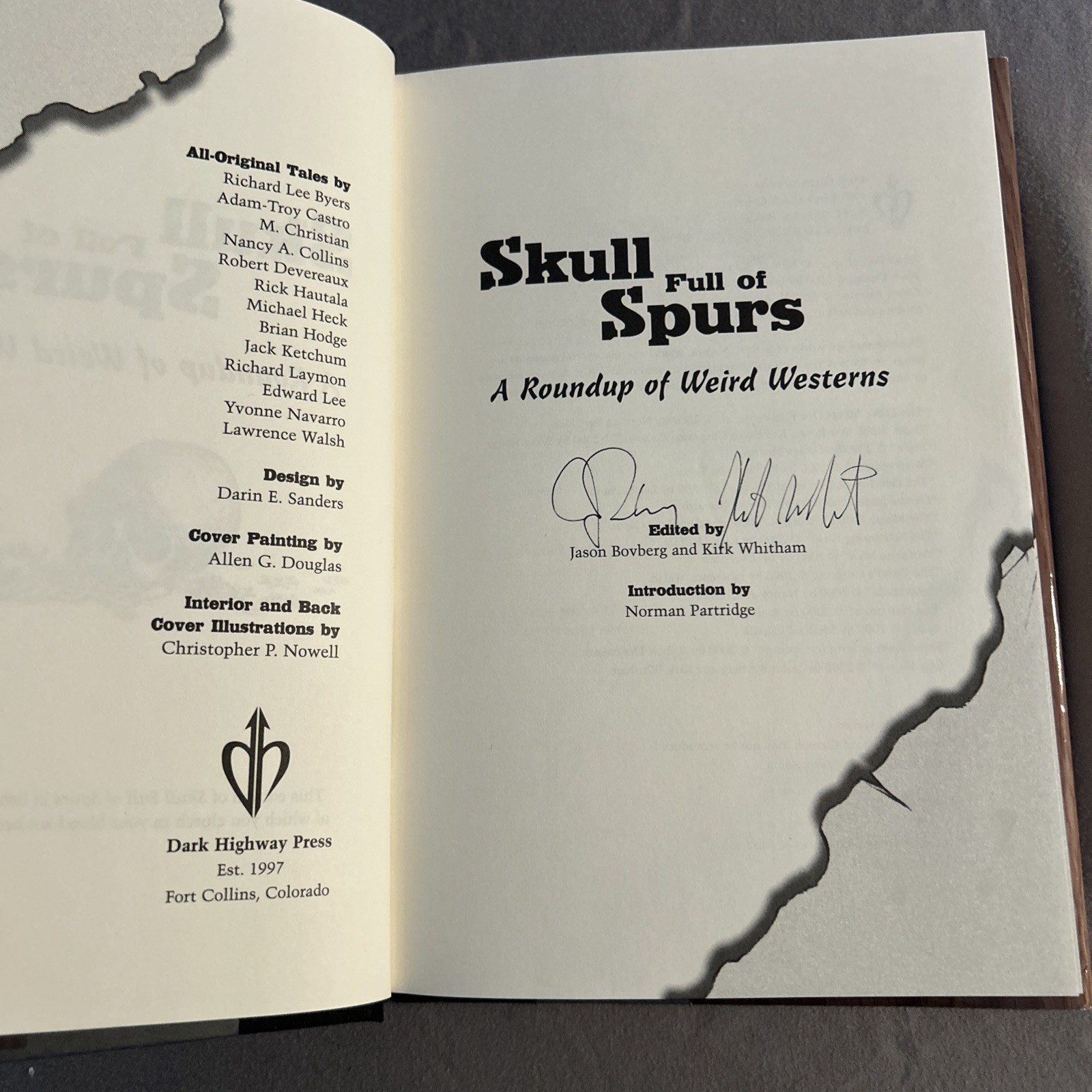 Skulls Full If Spurs -A Roundup Of Weird Westerns By Various Authors Signed