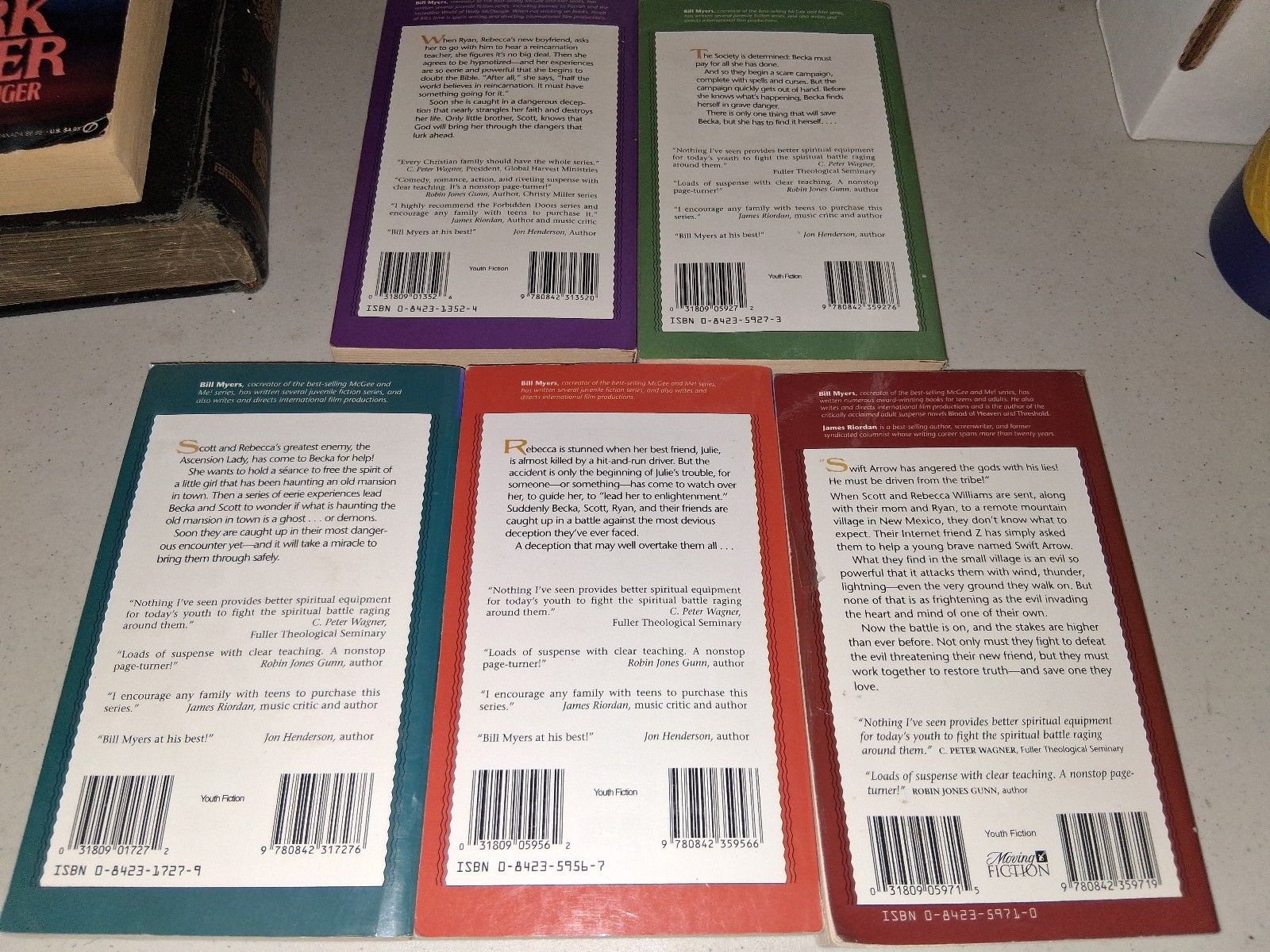 Forbidden Doors Book PB 5 book LOT, Bill Myers, Christian Young Adult, PB 1990s