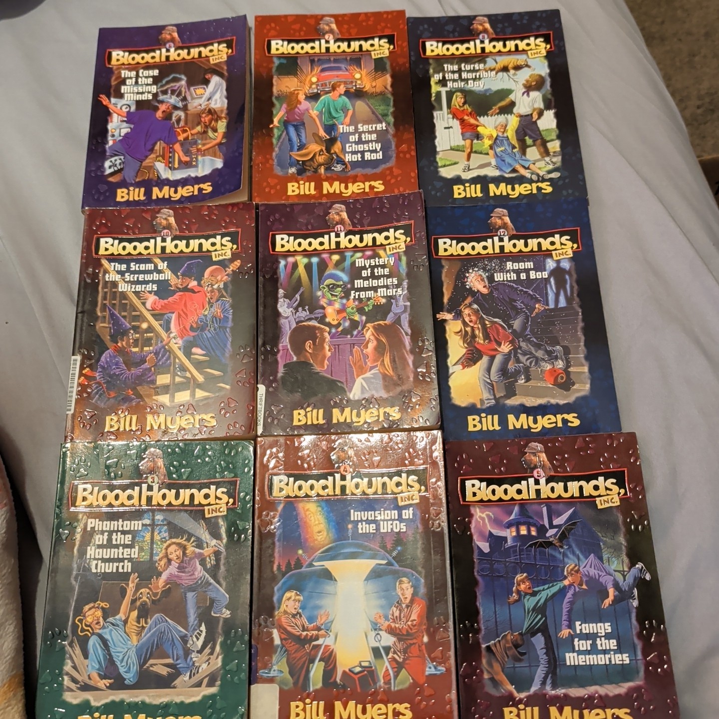 Lot of 9 Paperback Books Bill Myers BLOODHOUNDS, INC. Series