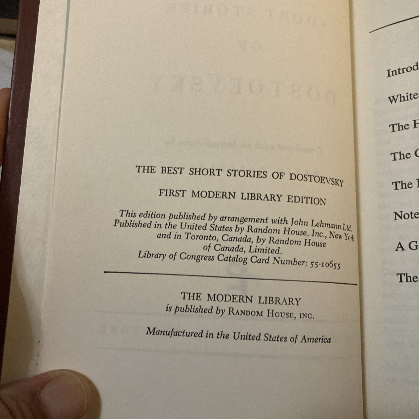 Best Short Stories of Dostoyevsky (Modern Library) Beige Hardcover