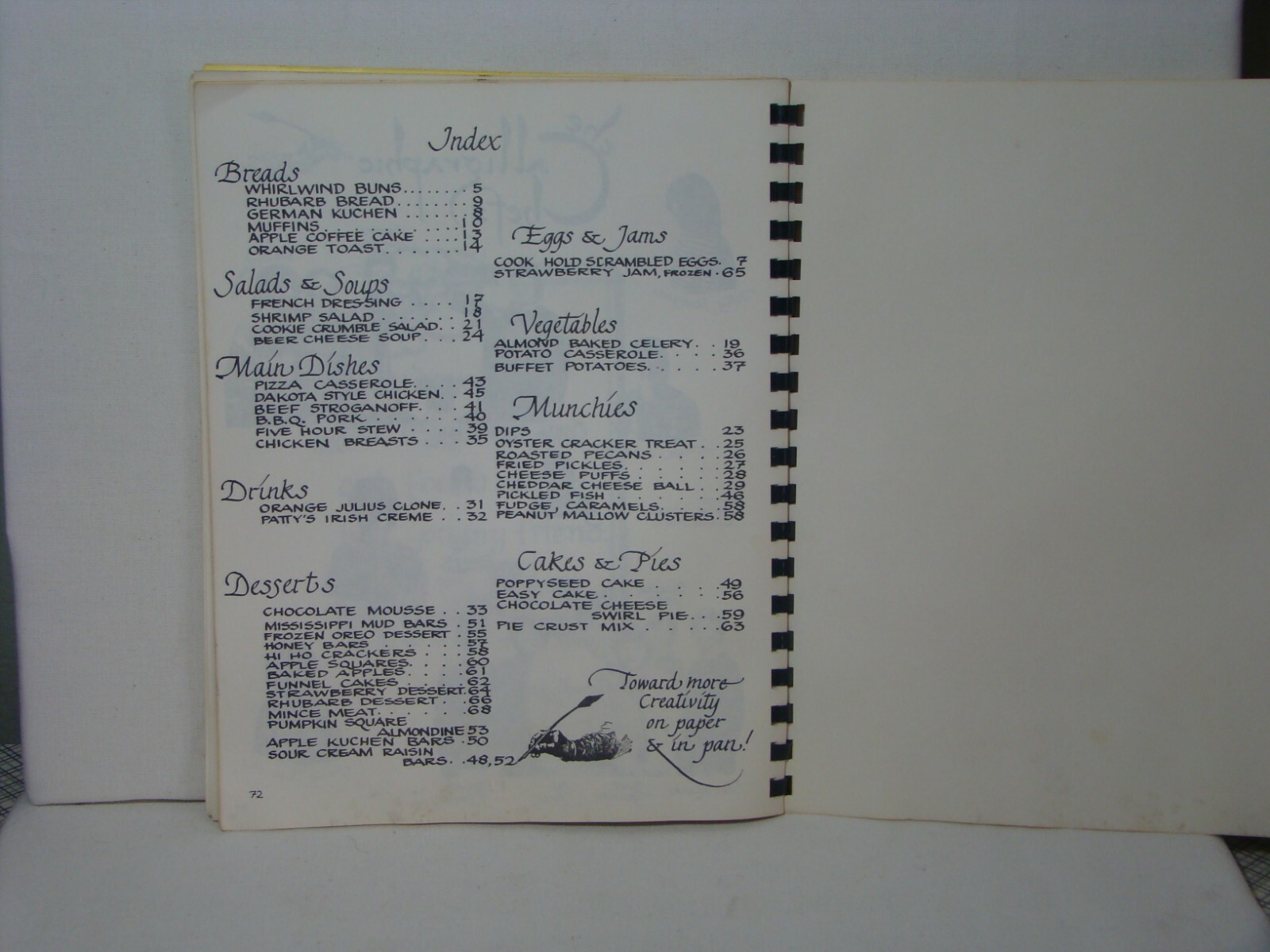 Cooking With Calligraphy Cookbook Hoven Aberdeen S.D. 1983 72 Pages Calligraphy