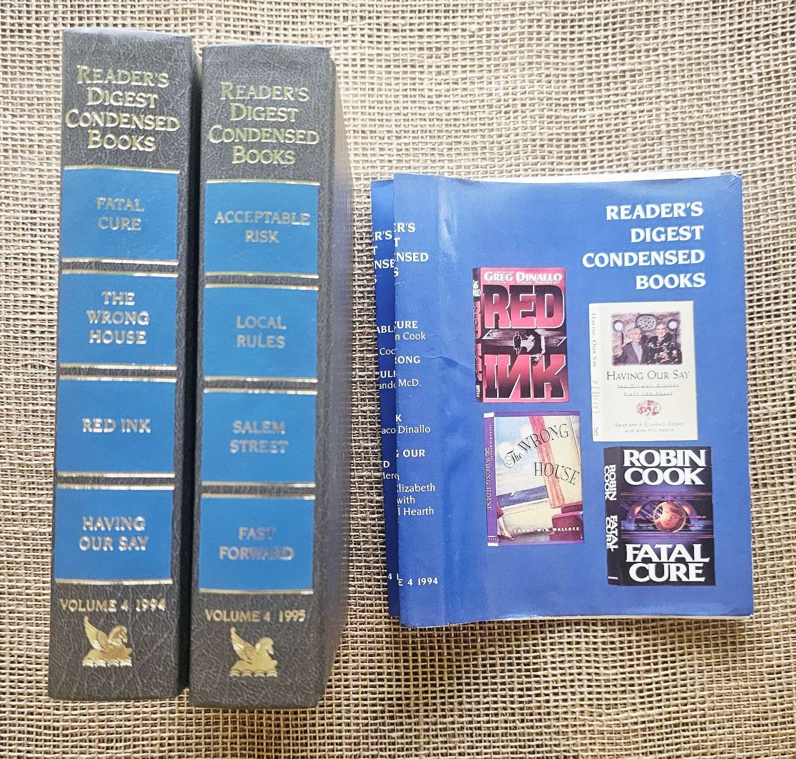 2 1990s Readers Digest Condensed Gray Staging Books