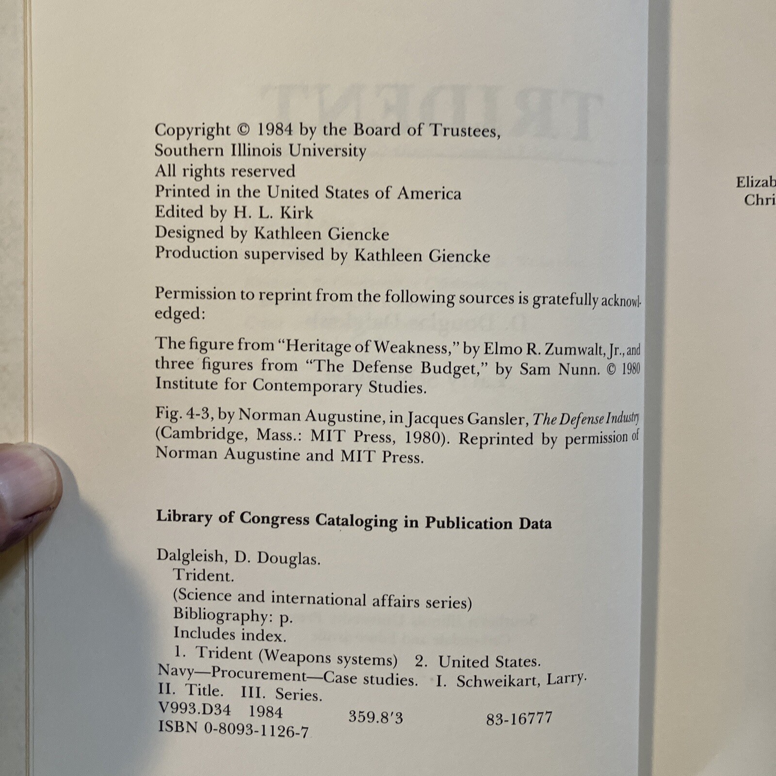 Trident by D. Douglas Dalgleish and Larry Schweikart-Signed