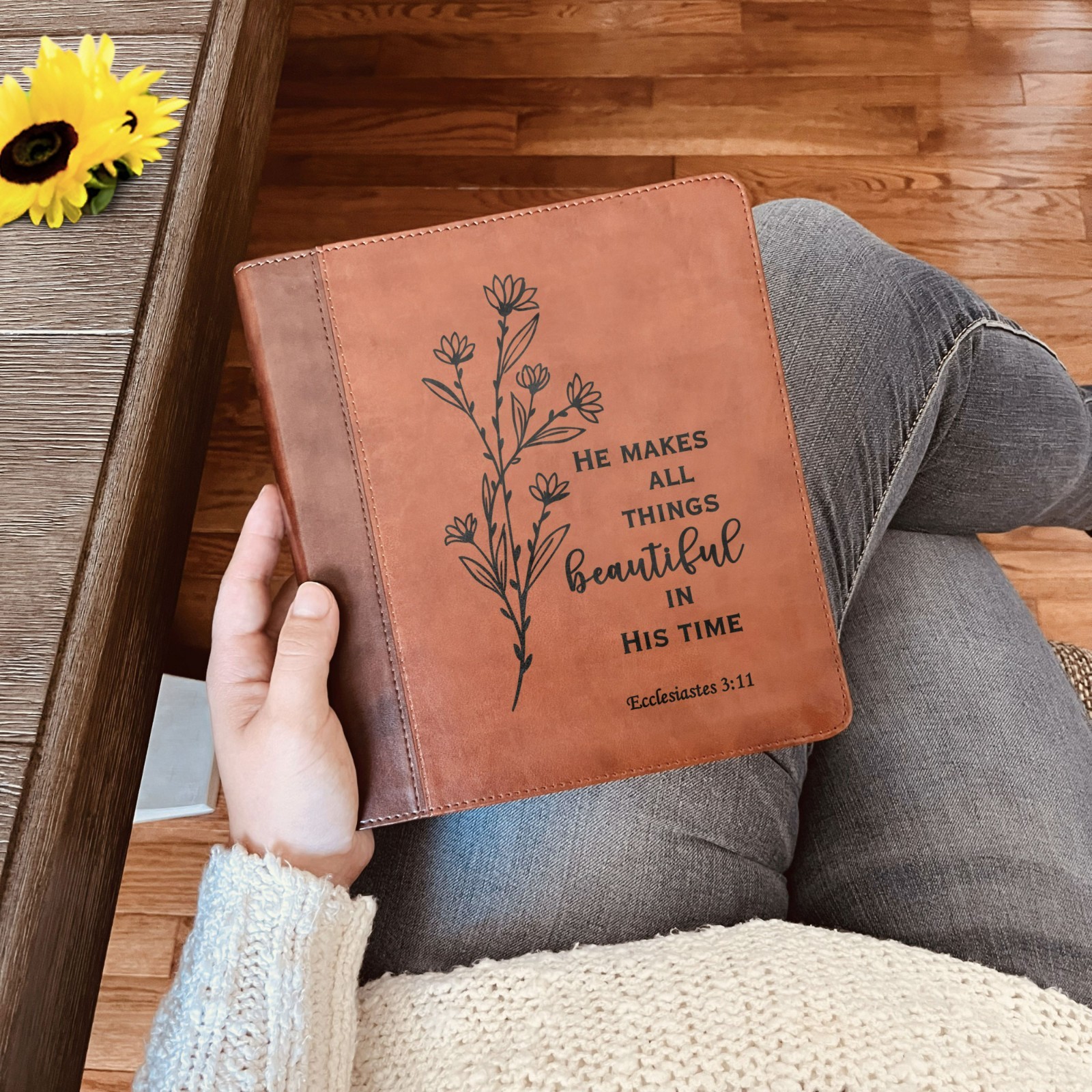 Custom Engraved ESV Journaling Study Bible, Baptism Gift for Men & Women