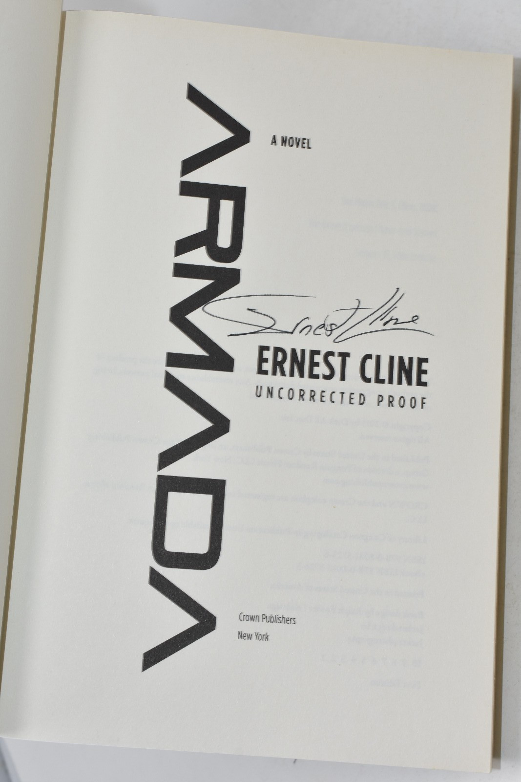 ✎✎SIGNED ADVANCE REVIEW COPY✎✎ARMADA AUTOGRAPHED Ernest Cline NEW
