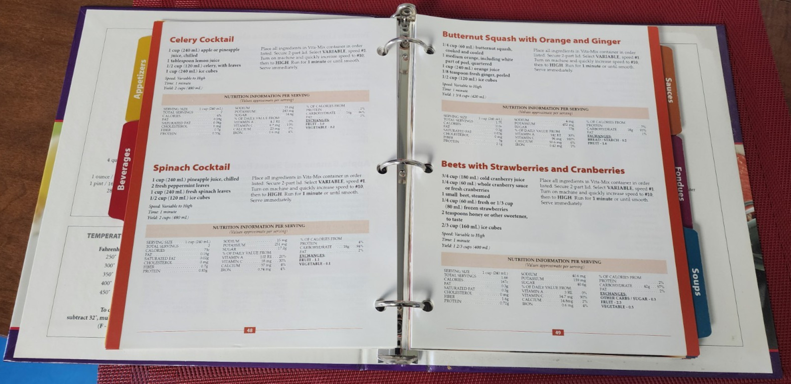 Vita-Mix XTN-208A 3-Ring Cookbook + Owner’s Manual Whole Foods Recipes 3 Ring HB
