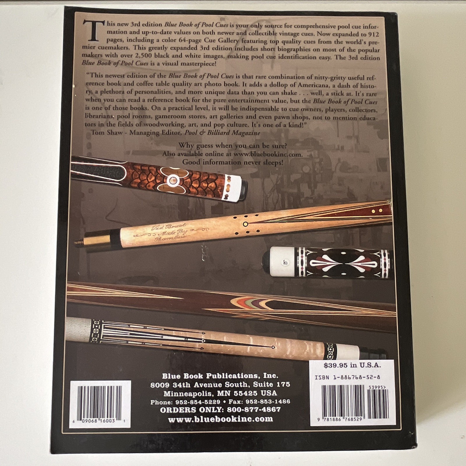Blue Book of Pool Cues 3rd Edition by Brad Simpson Paperback