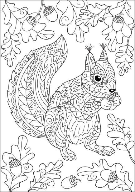 Squirrels Coloring Book for Adults and Teens 108 Pages 8.5 x 11 for All Ages