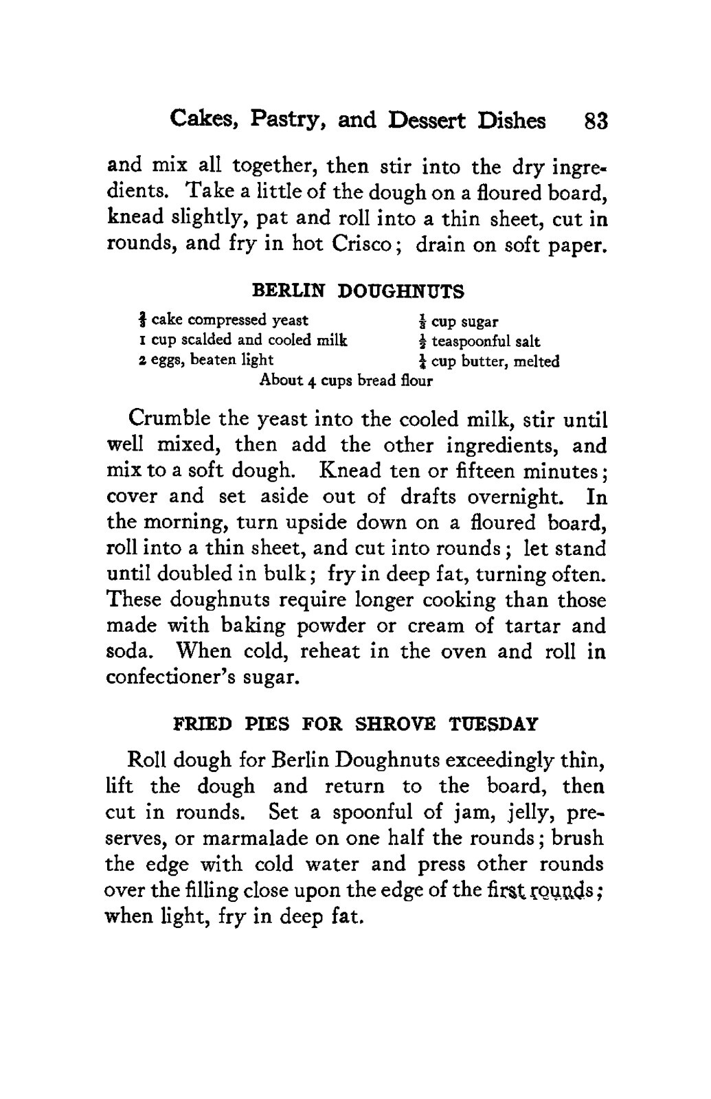 1927 Cakes, Pastry And Dessert Dishes Vintage Cook Book 306 Pages