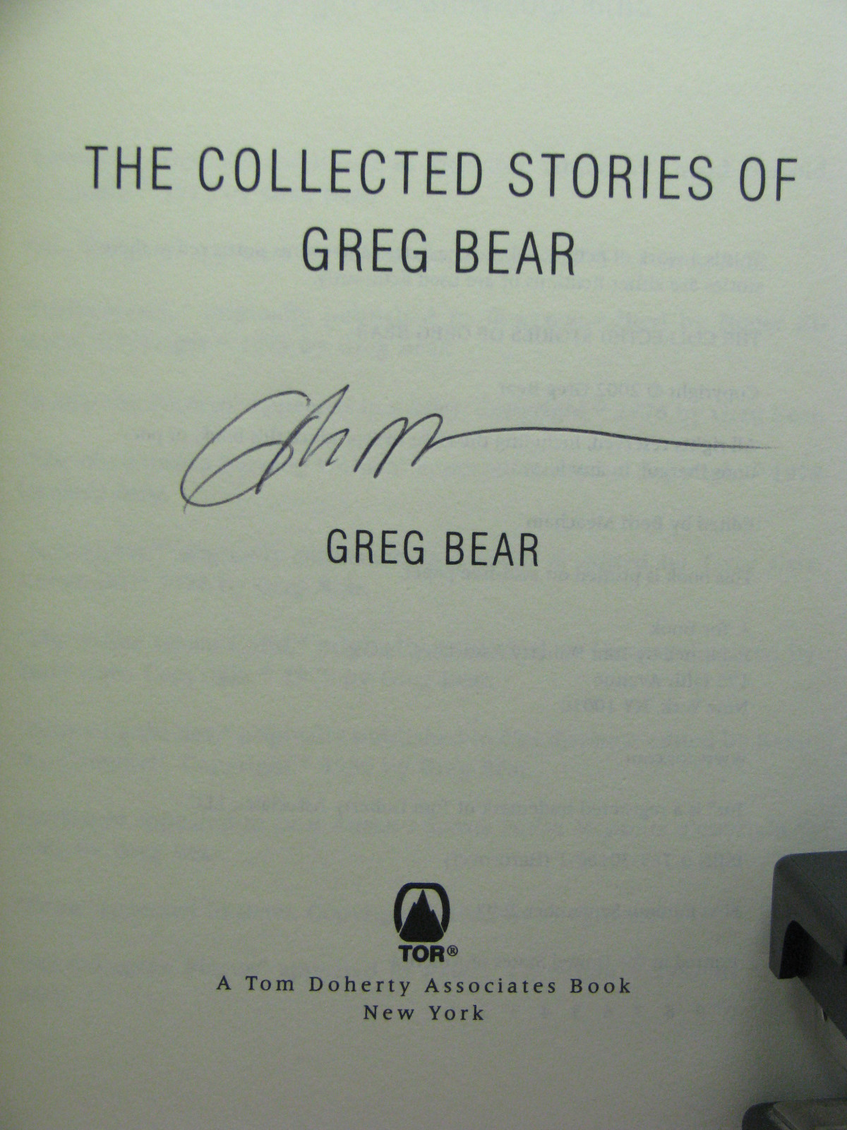 1st, signed by the author, The Collected Stories of Greg Bear (2002,HB)