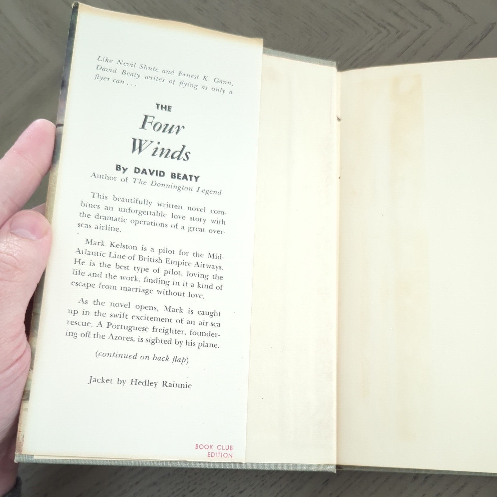 The Four Winds (Hardcover 1954) David Beaty DJ Romance Drama Novel Book Club Ed.
