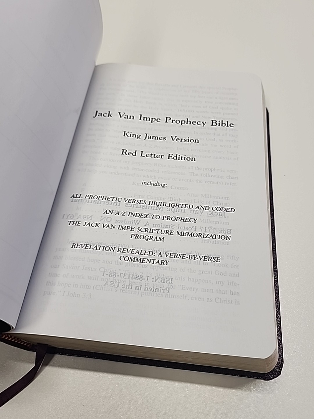 The Jack Van Impe PROPHECY BIBLE ~ Red Letter ~ Limited Special Edition KJV
