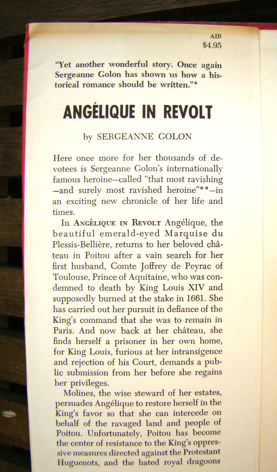 Angélique In Revolt ~1963 HC 1st American Ed~ Golon France Aristocracy Novel ⚜