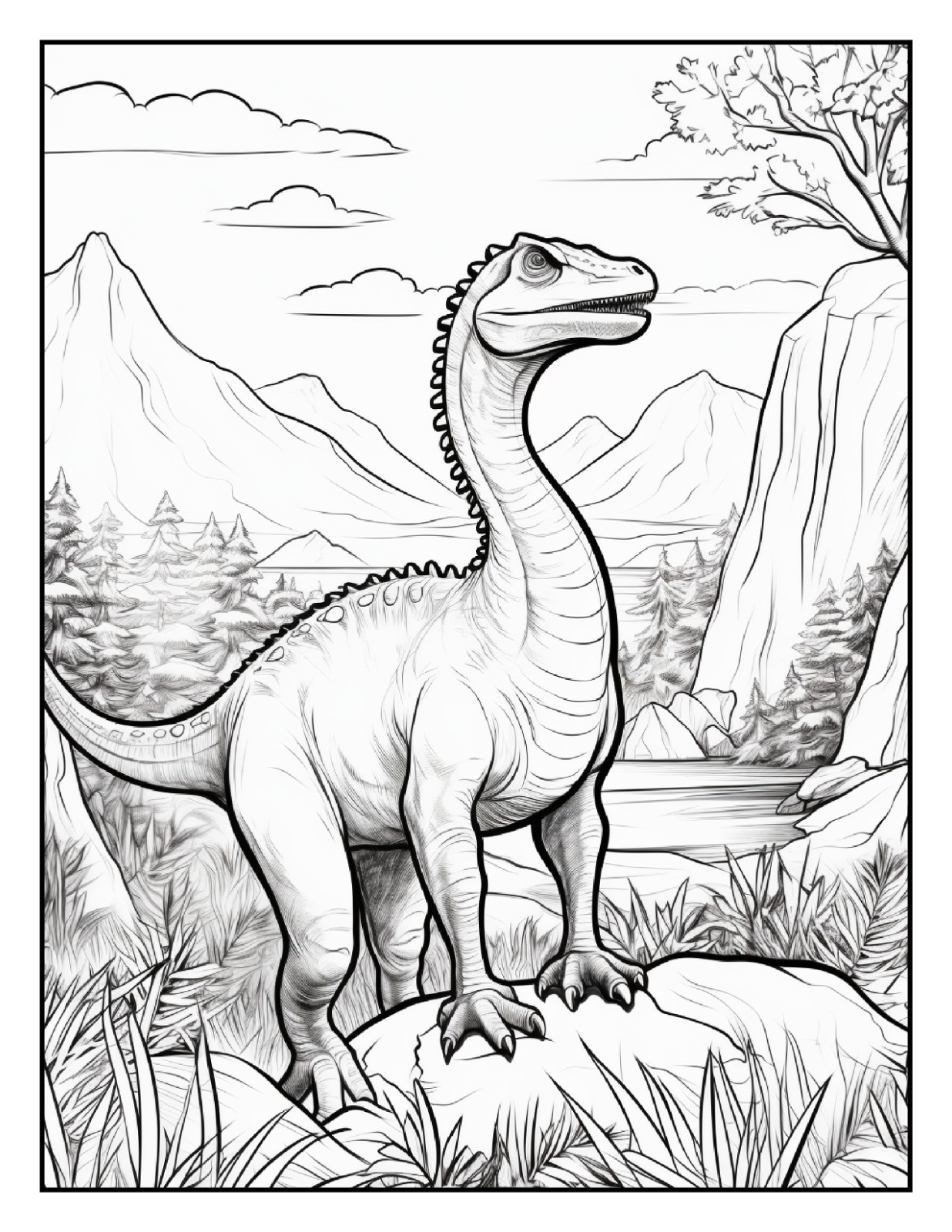 „Cute Dinosaur Coloring Book fun for allFun, Creative & Relaxing Art Pages