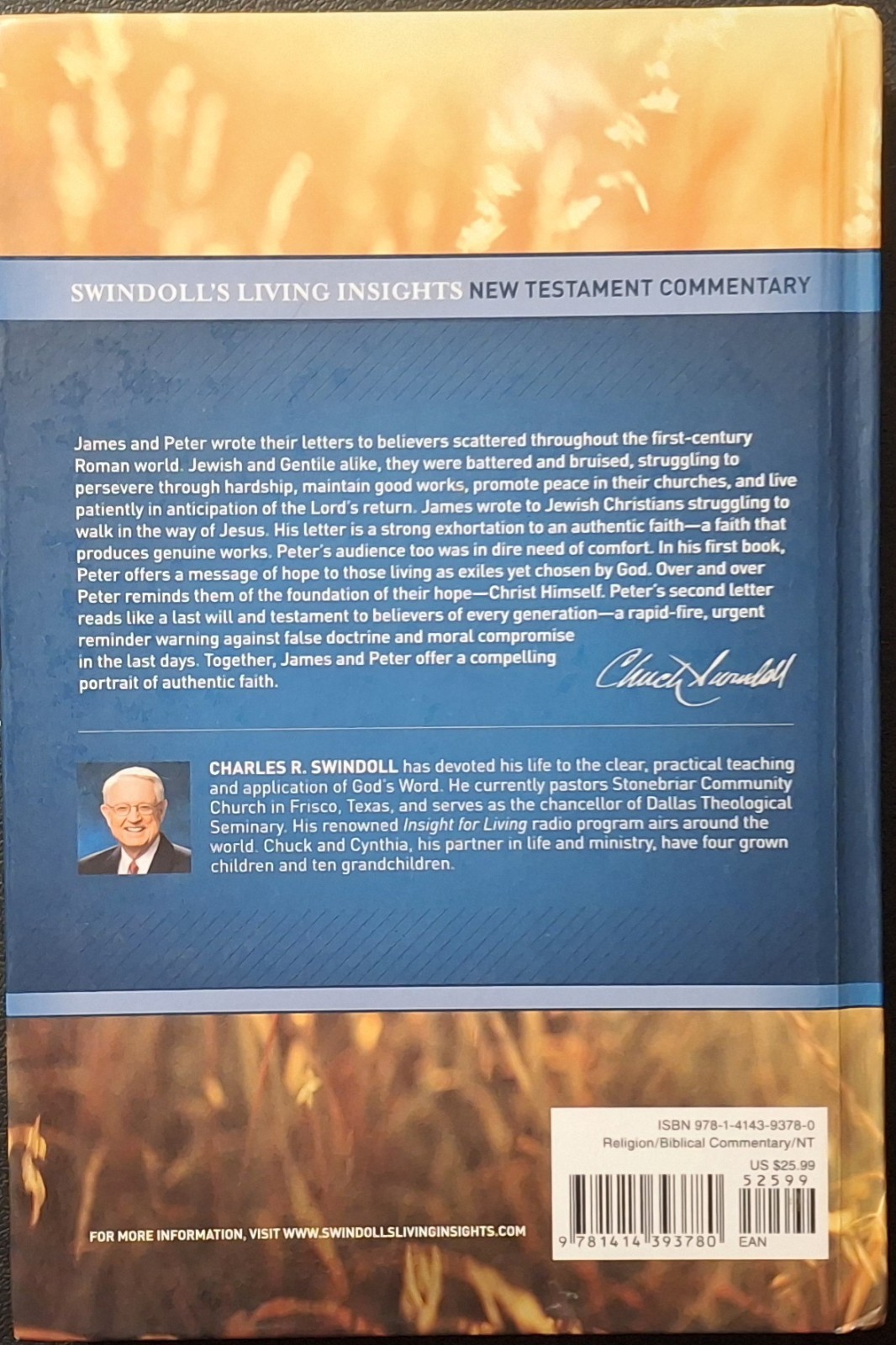 Insights on James, 1 and 2 Peter by Charles R. Swindoll (2014, Hardcover)