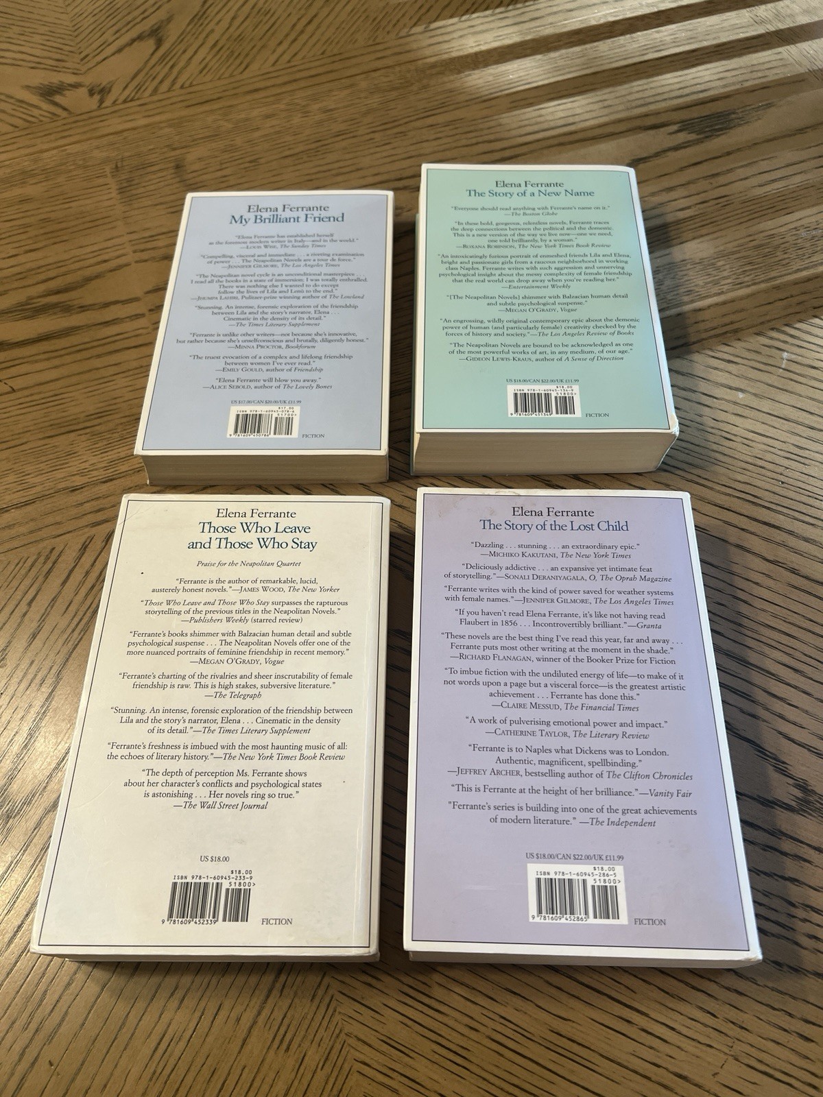Neapolitan Novels 1-4 FULL SET, by Elena Ferrante Europa Editions