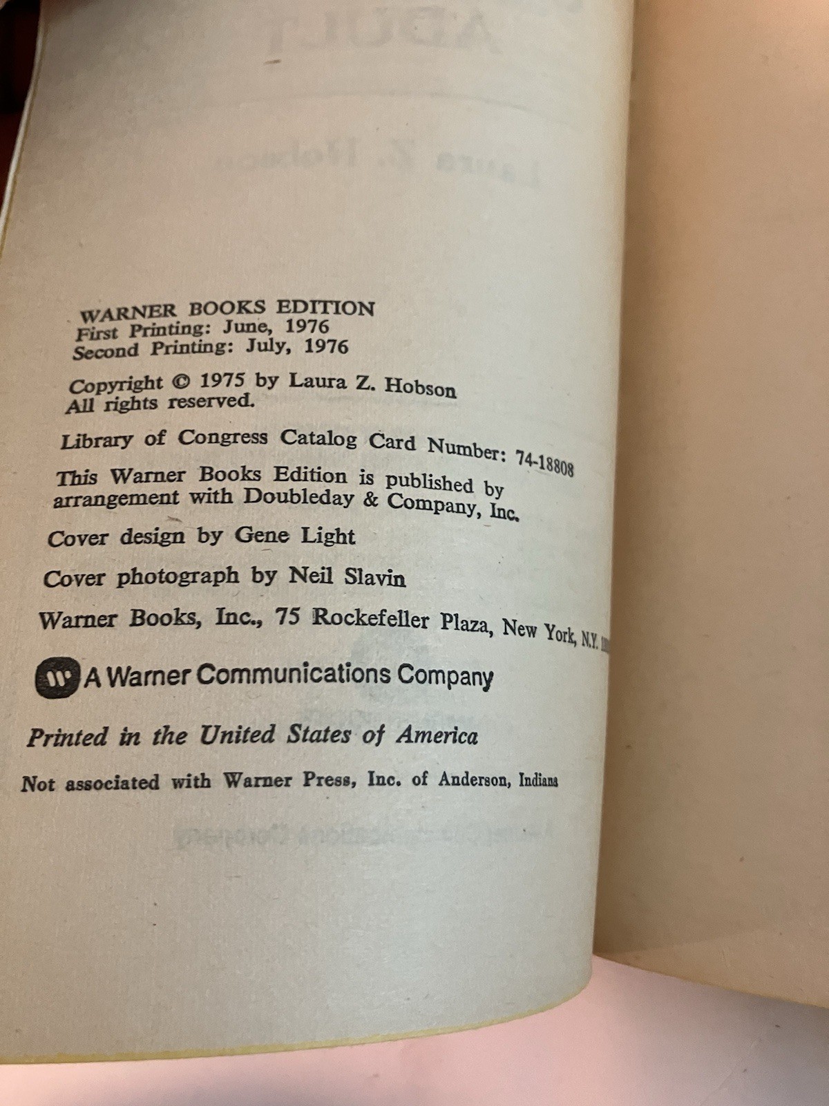 CONSENTING ADULT LAURA Z. HOBSON PB WARNER BOOKS 1976 LGBTQ PSYCHOLOGY FAMILY