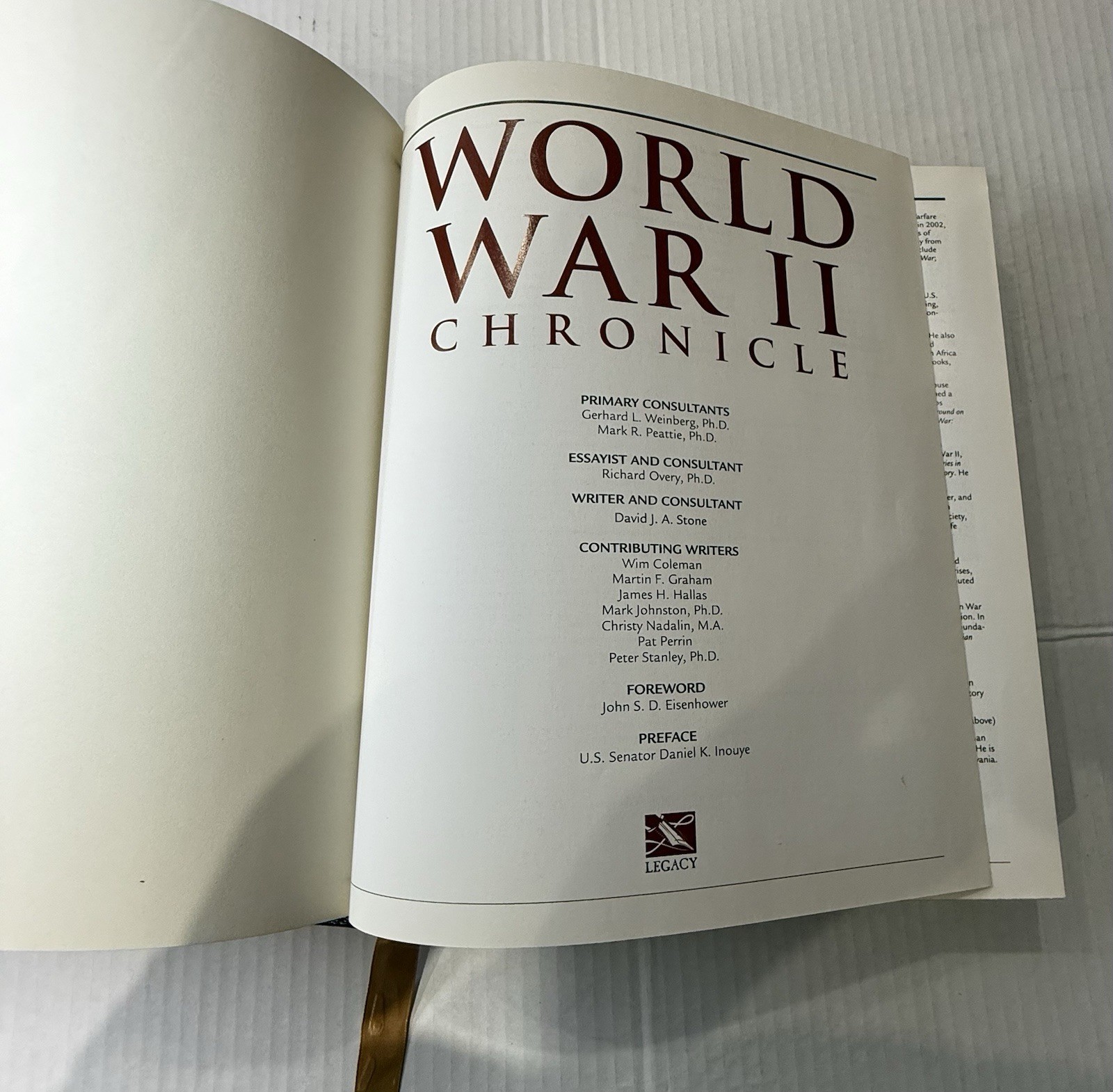 World War II Chronicle by David J. A. Stone (2007, Hardcover)