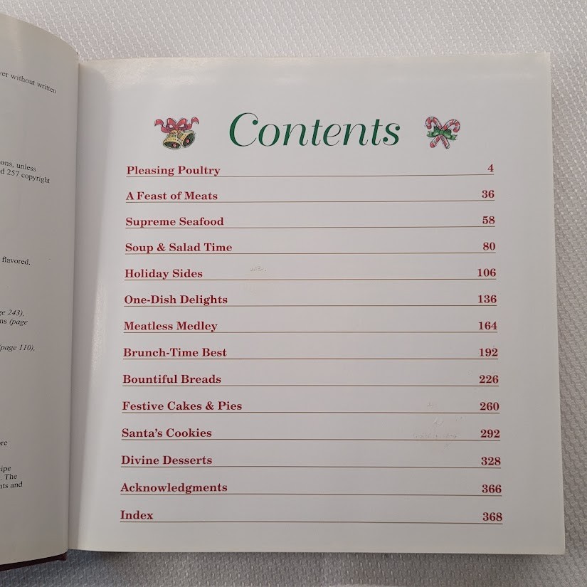 Christmas Cookbook Country Recipes LARGE Hardcover Dinners Desserts Holidays