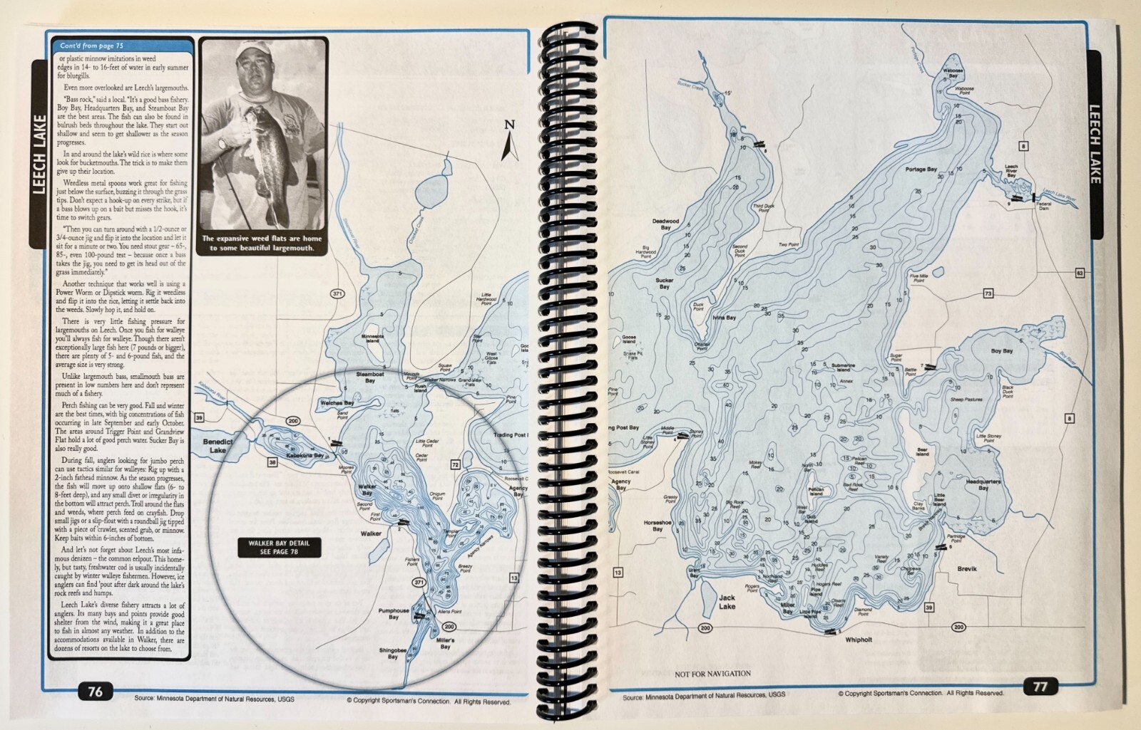 Minnesota Leech Lake Area And Park Rapids Fishing Maps Guidebook
