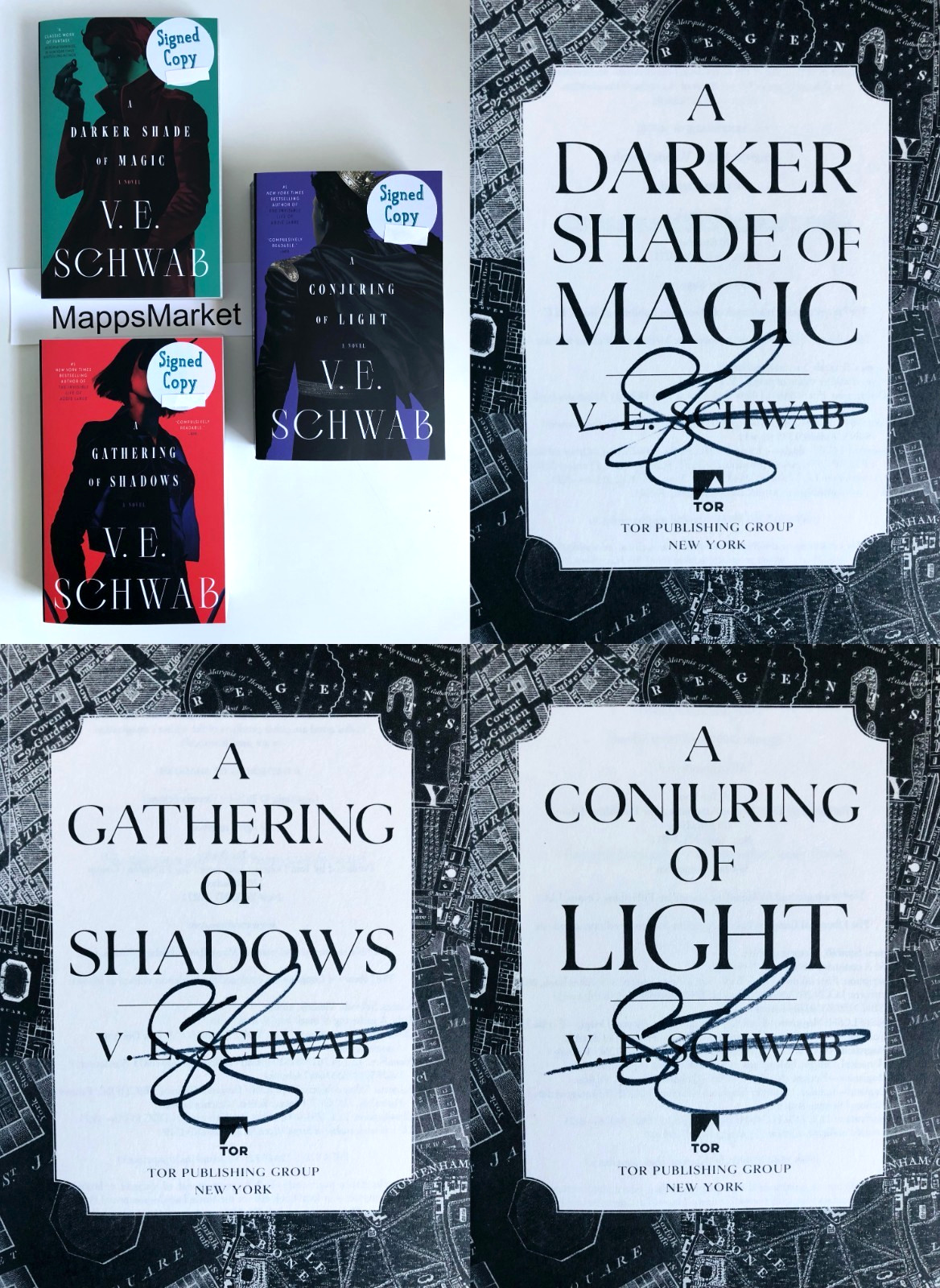 SIGNED A Darker Shade of Magic Trilogy by V.E. SCHWAB (2023, Trade Paperback)