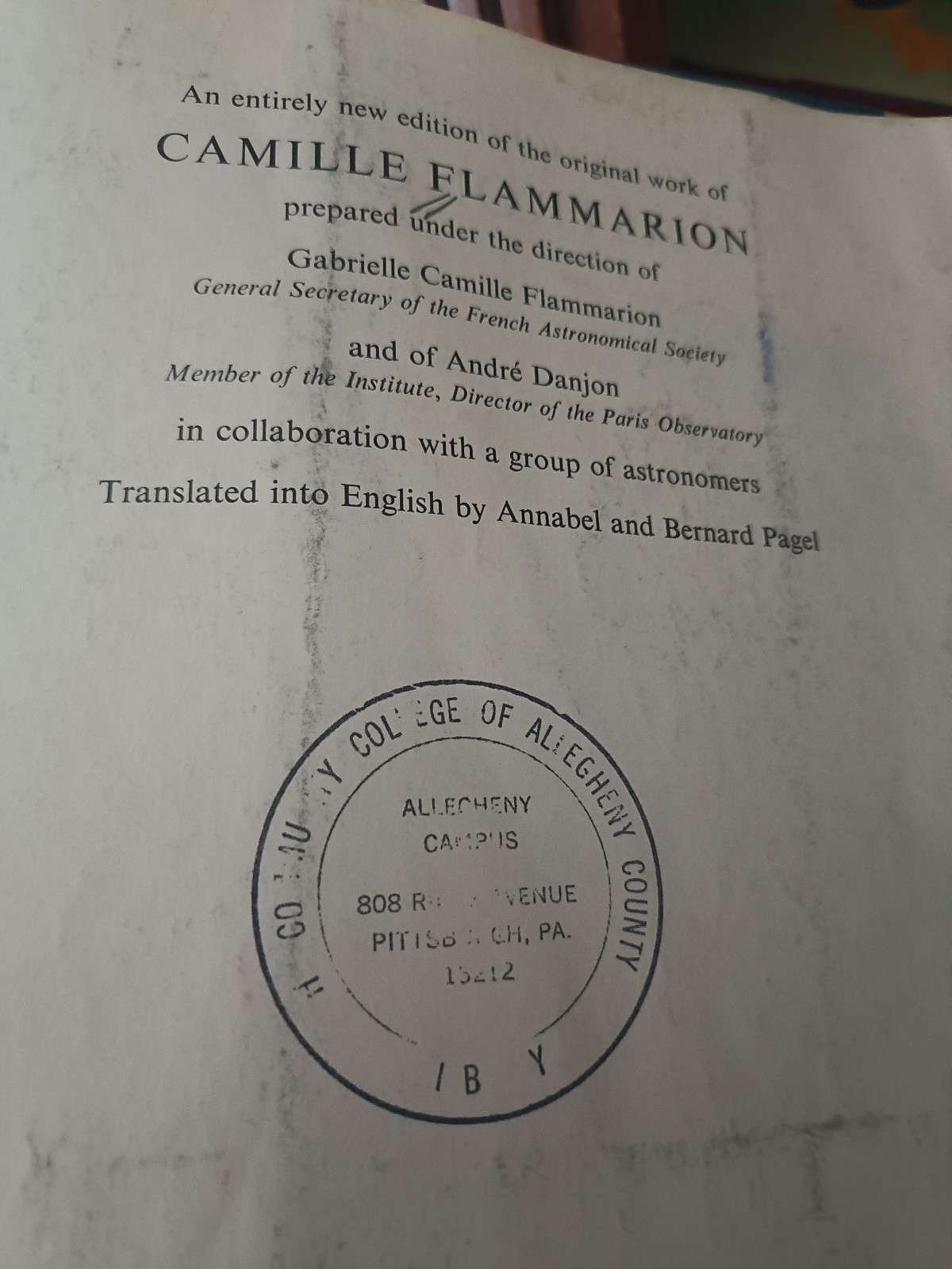 Flammarian…Astronomy_Gabrielle Flammarion_HCDJ_1st Edition_1964_Ex-library_VG
