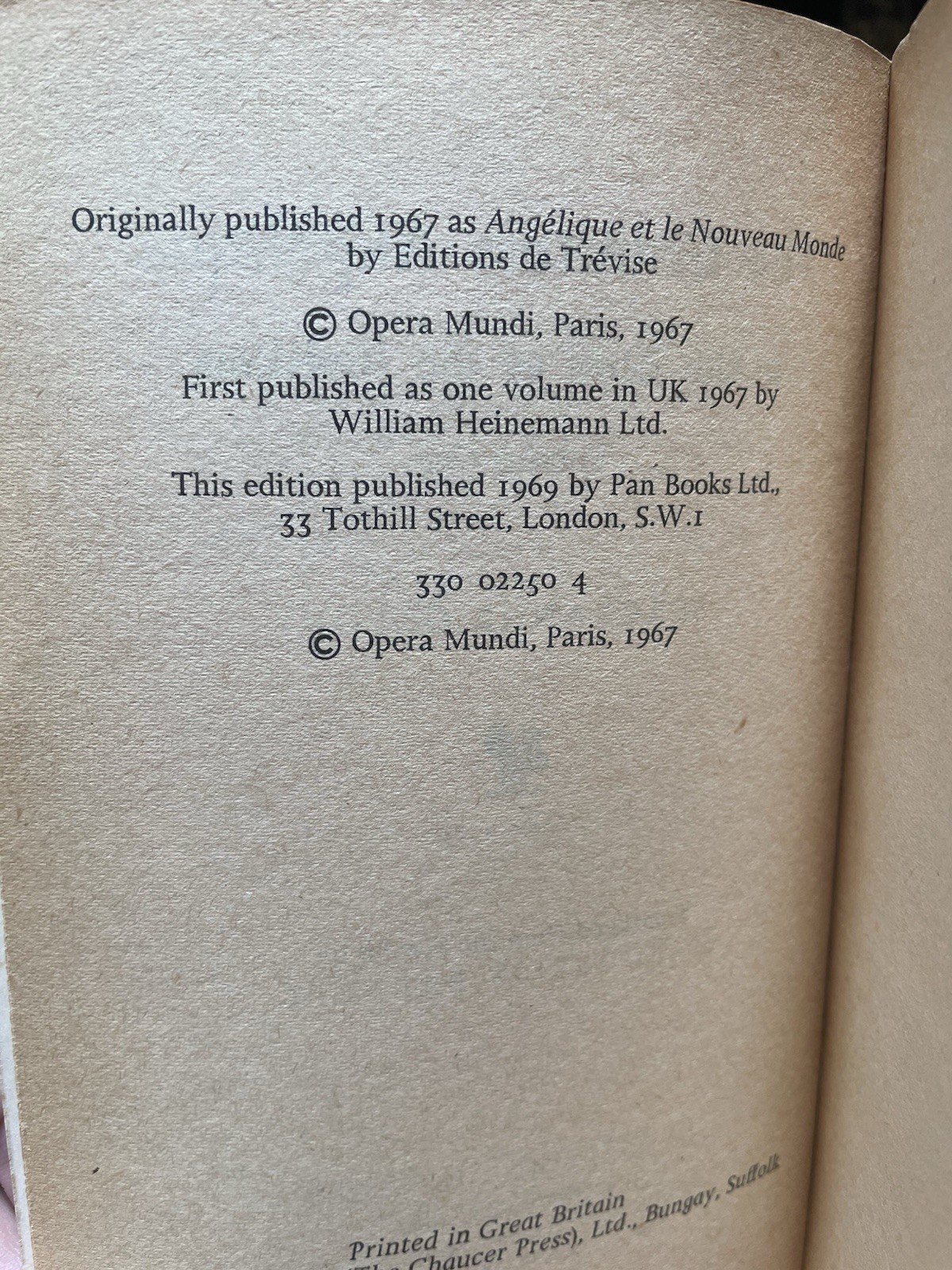 The Countess Angelique by Sergeanne Golon Part 1 and 2 Pan publications 1967