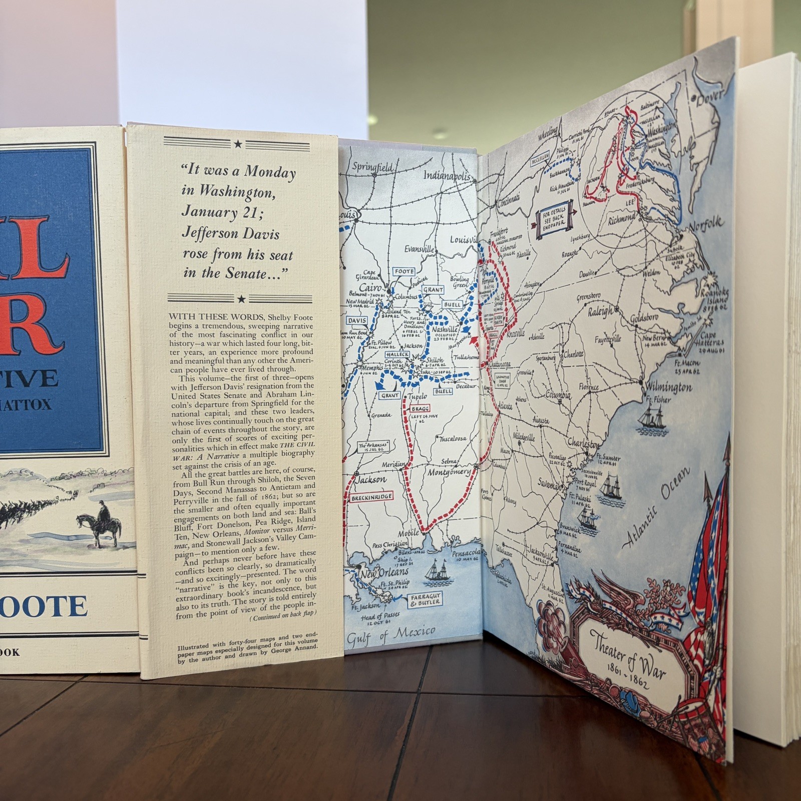 The Civil War by Shelby Foote, 1st Ed. (1958, 1963, 1974) 3 Volume hardcover Set