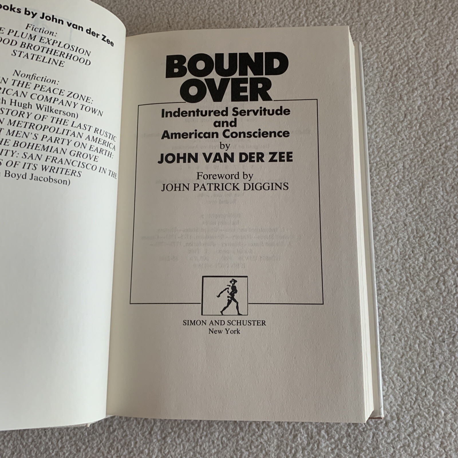 1st/1st! Bound Over by John Van Der Zee 1985 HCDJ Very good