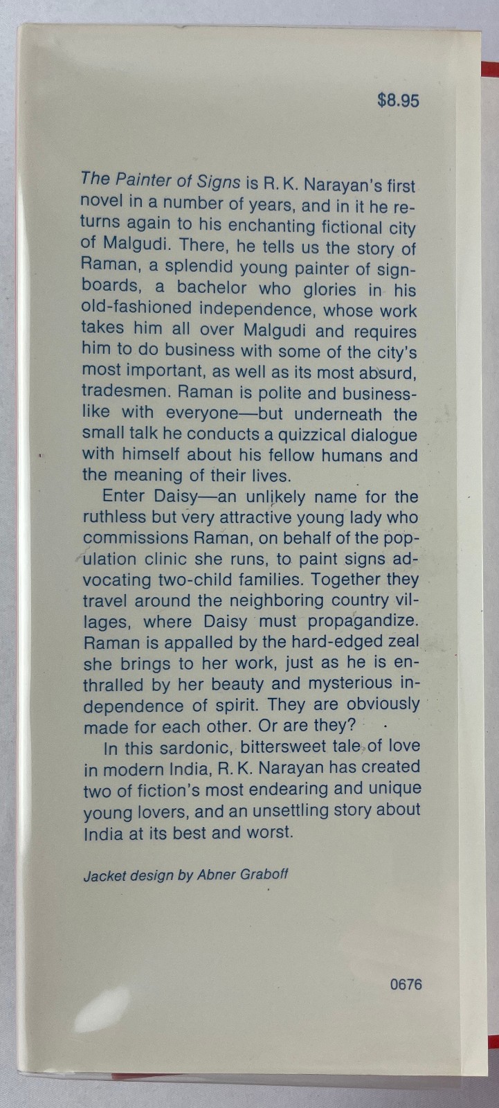 A Painter of Signs, R. K. Narayan, 1976, 1st Edition, Indian Literature, HCDJ