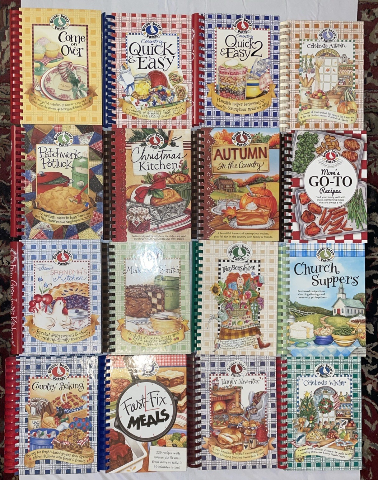 Huge Lot Of 16 Goose Berry Patch Spiral Bound Variety Cookbooks EUC