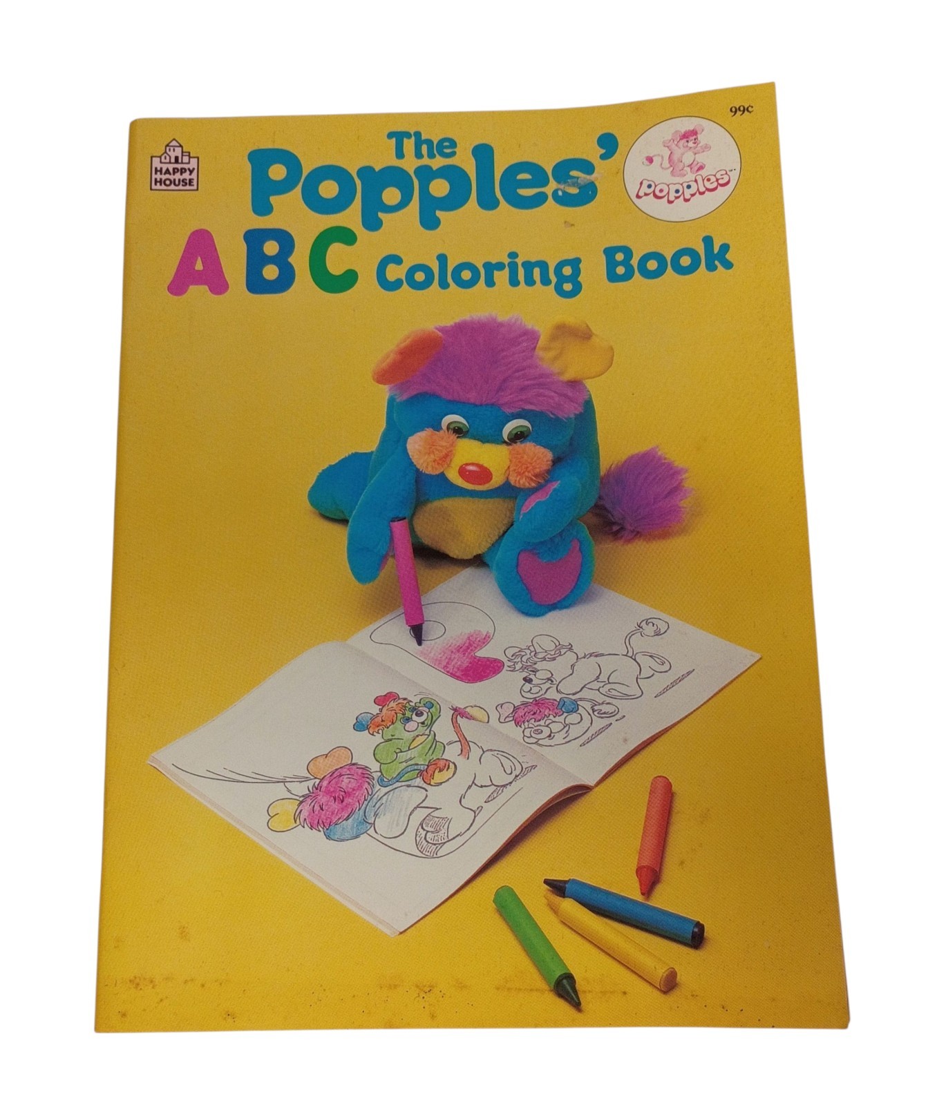 Vintage 1986 Popples‘ ABC Coloring Book -Happy House 1 Page Has An Ink Spot