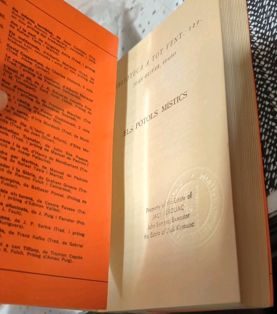 Jack Kerouac Personal Estate Copy The Dharma Bums Catalan Edition Stamped + COA