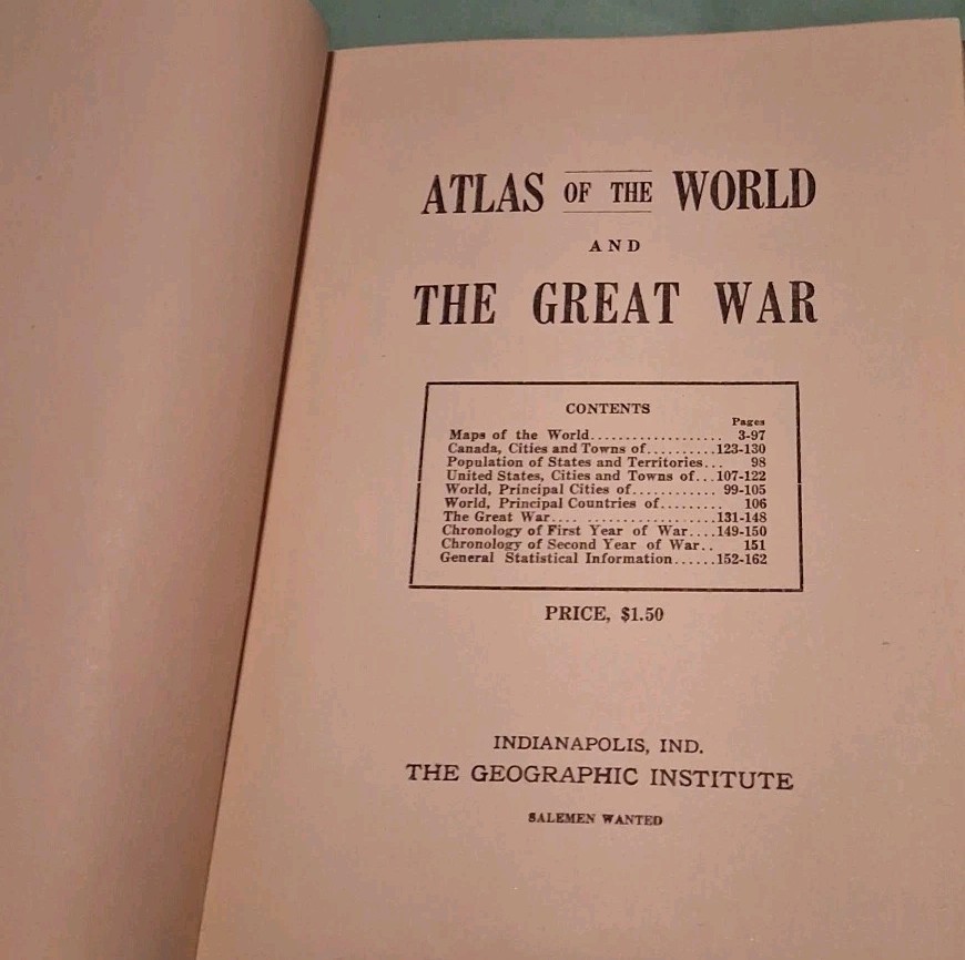 History for Ready Reference World Atlas and The Great War 1910s