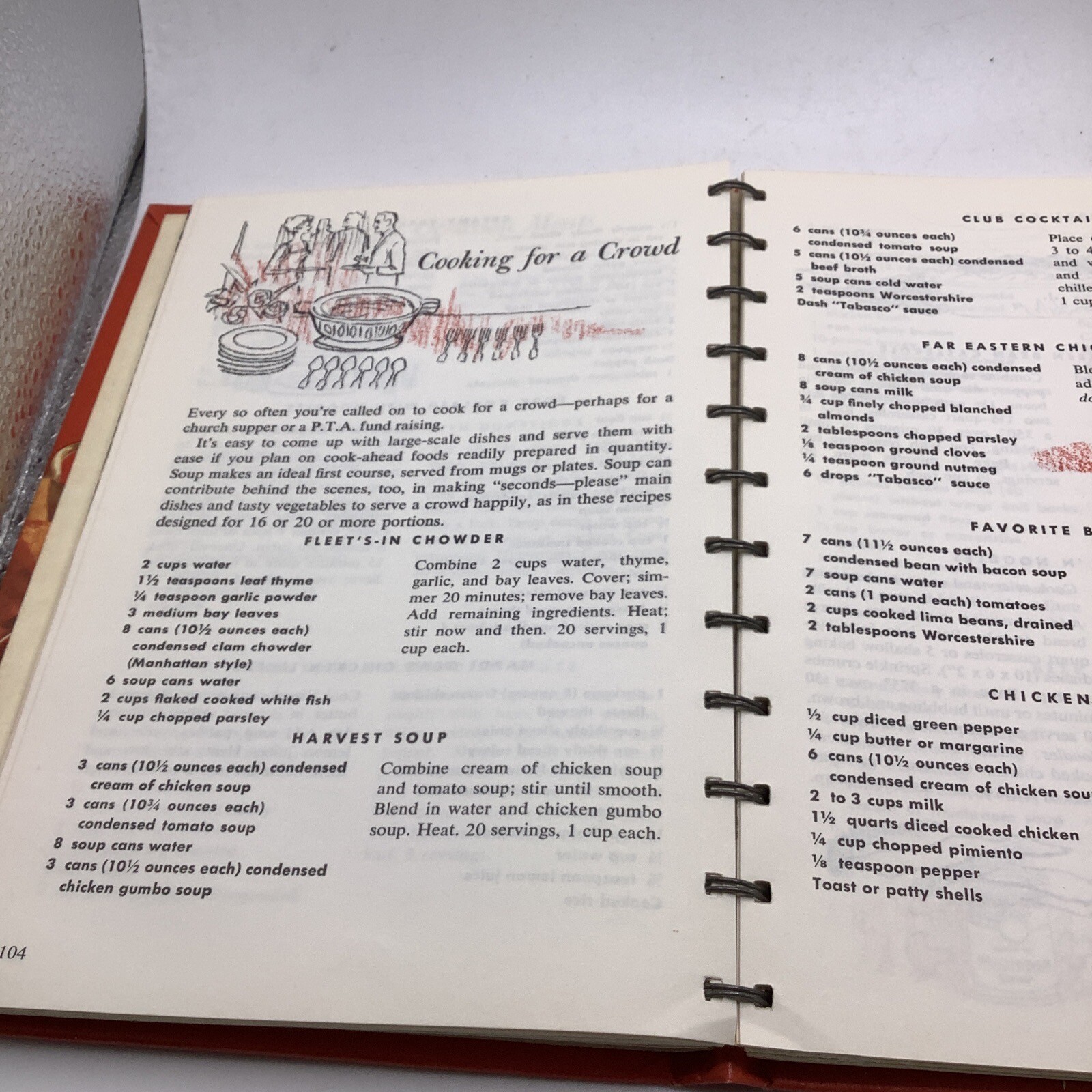 Campbell’s Cooking with Soup Cookbook Vintage 1972 Spiral Hardcover