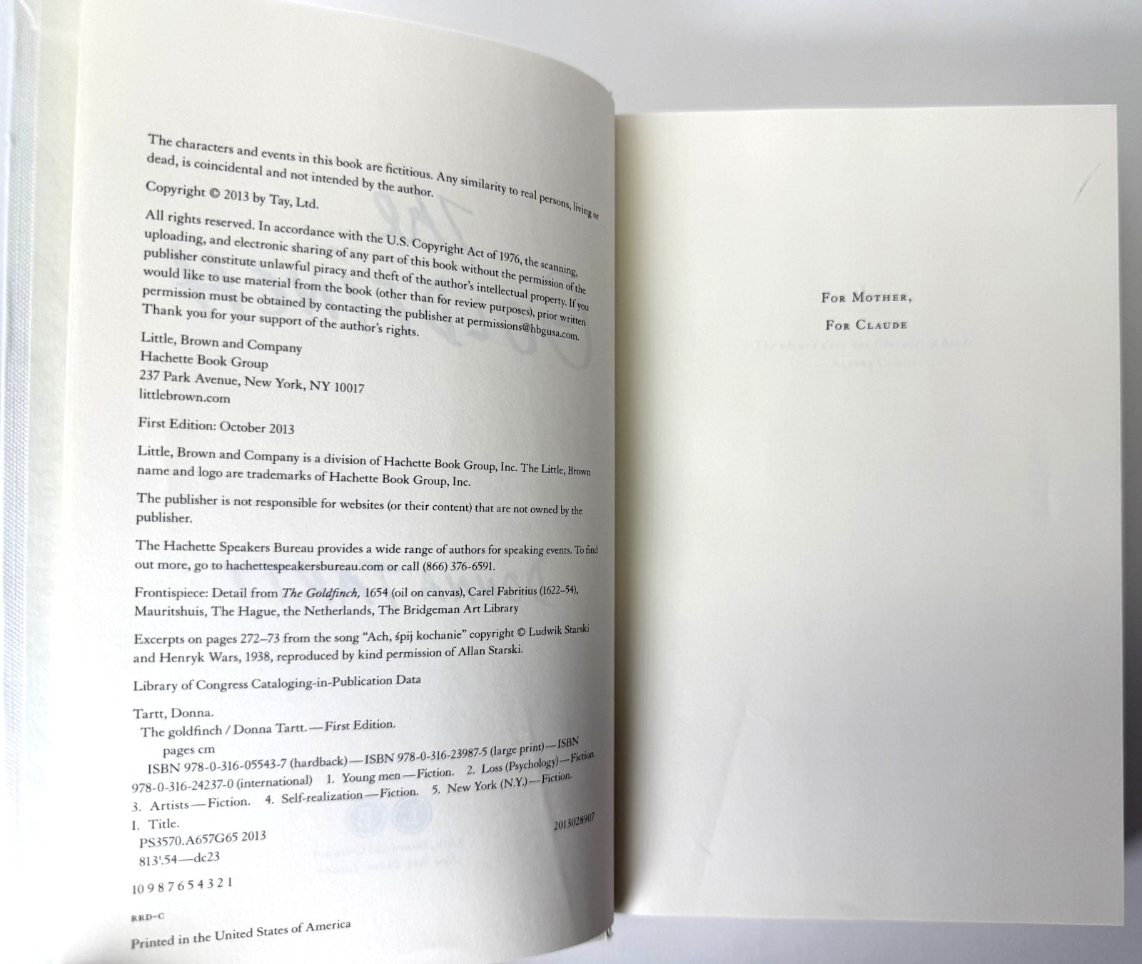 The Goldfinch (Pulitzer) by Donna Tartt, 2013 HCDJ 1st ed 1st printing in Mylar