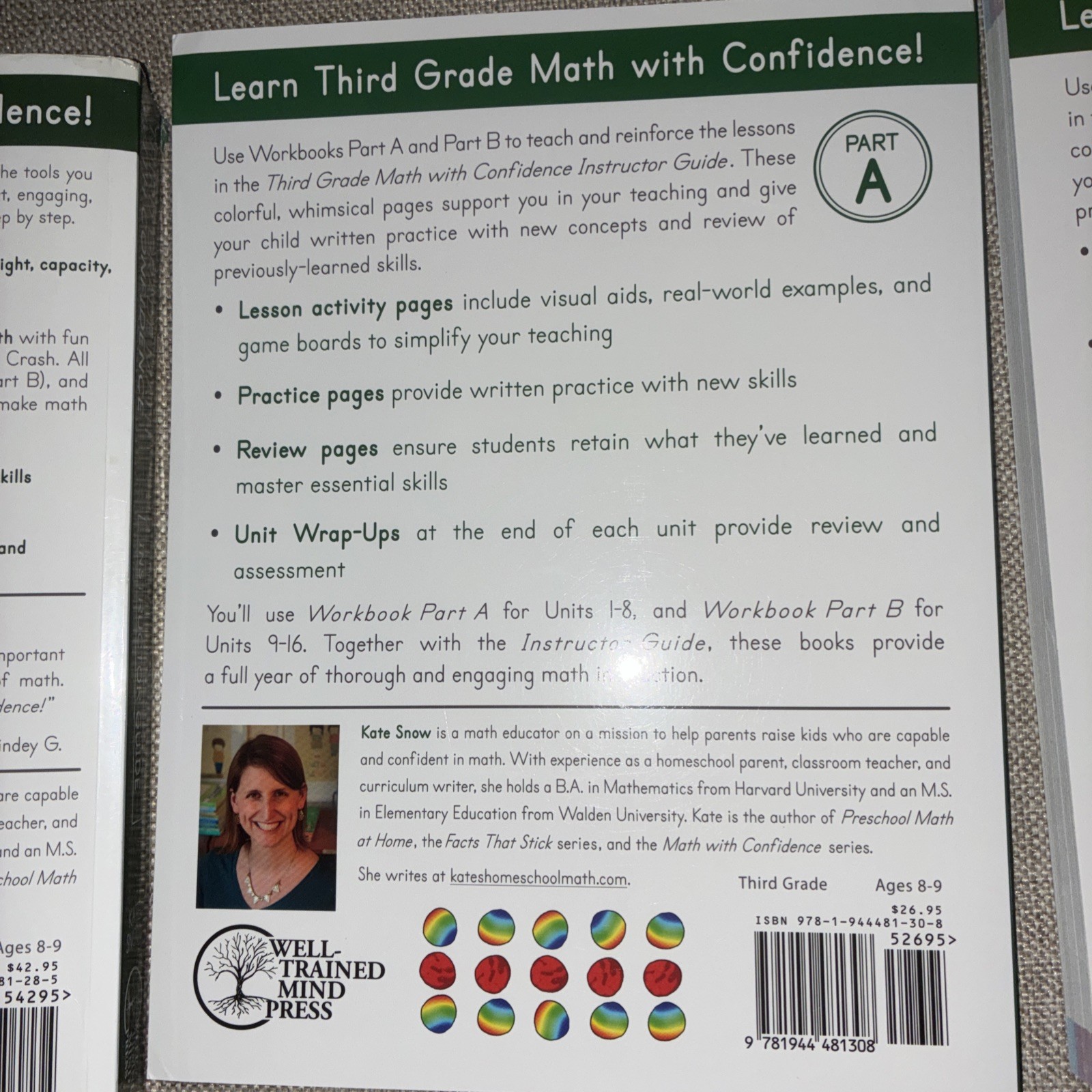 Third Grade Math with Confidence Instructor Guide, Student Workbook Part A & B