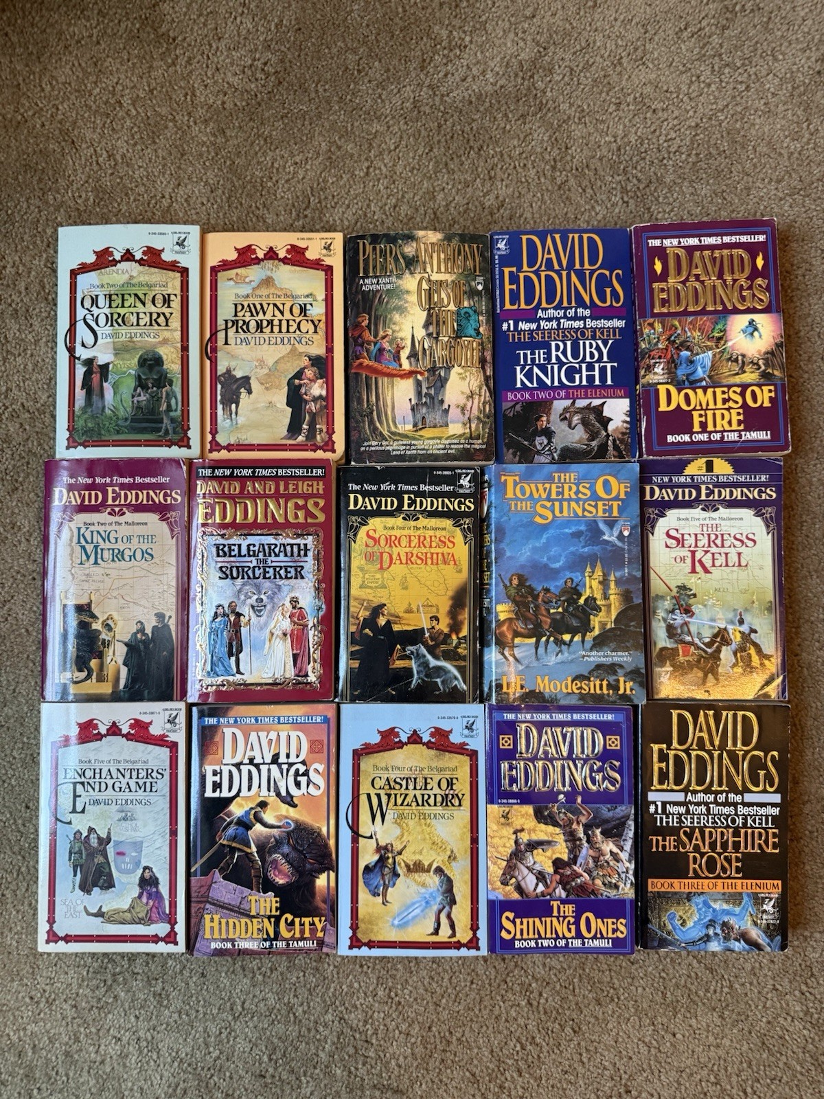 Lot of 15 Fantasy Tor Del Rey Vintage Paperback Books David Eddings 80’s 90’s