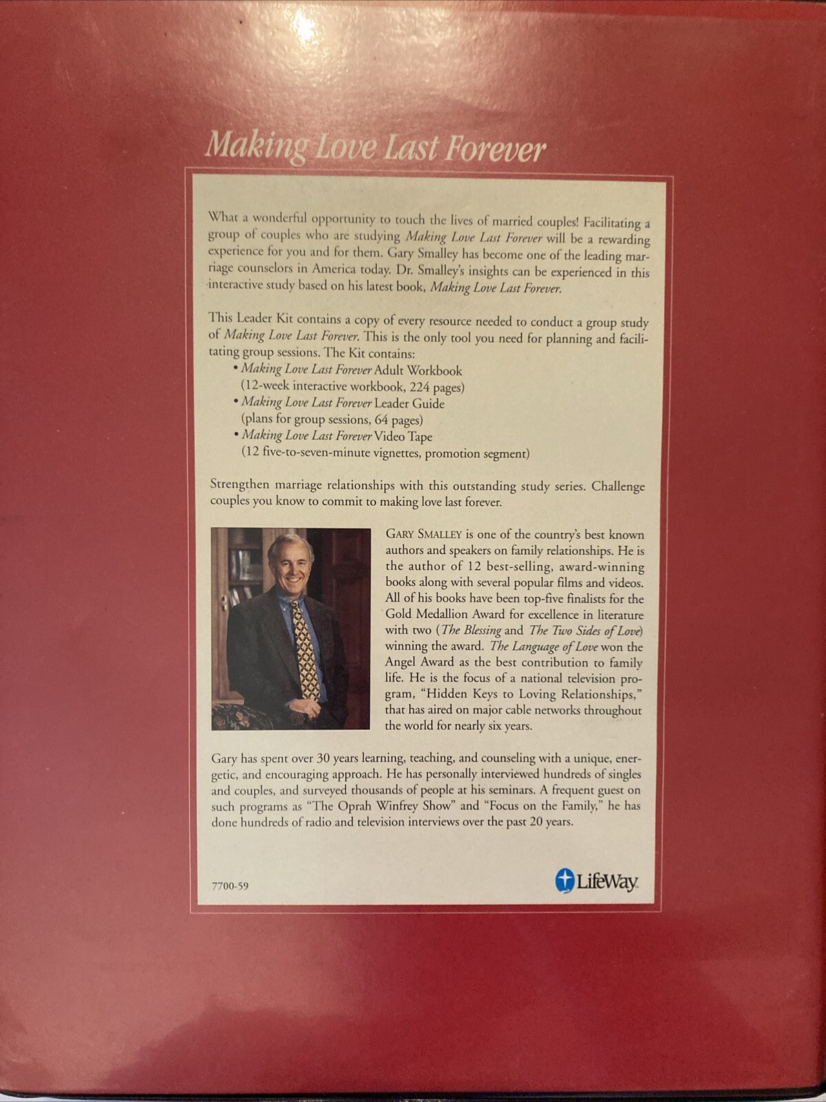 MAKING LOVE LAST FOREVER Gary Smalley Leader Kit Vhs Books 1996 Marriage Couples