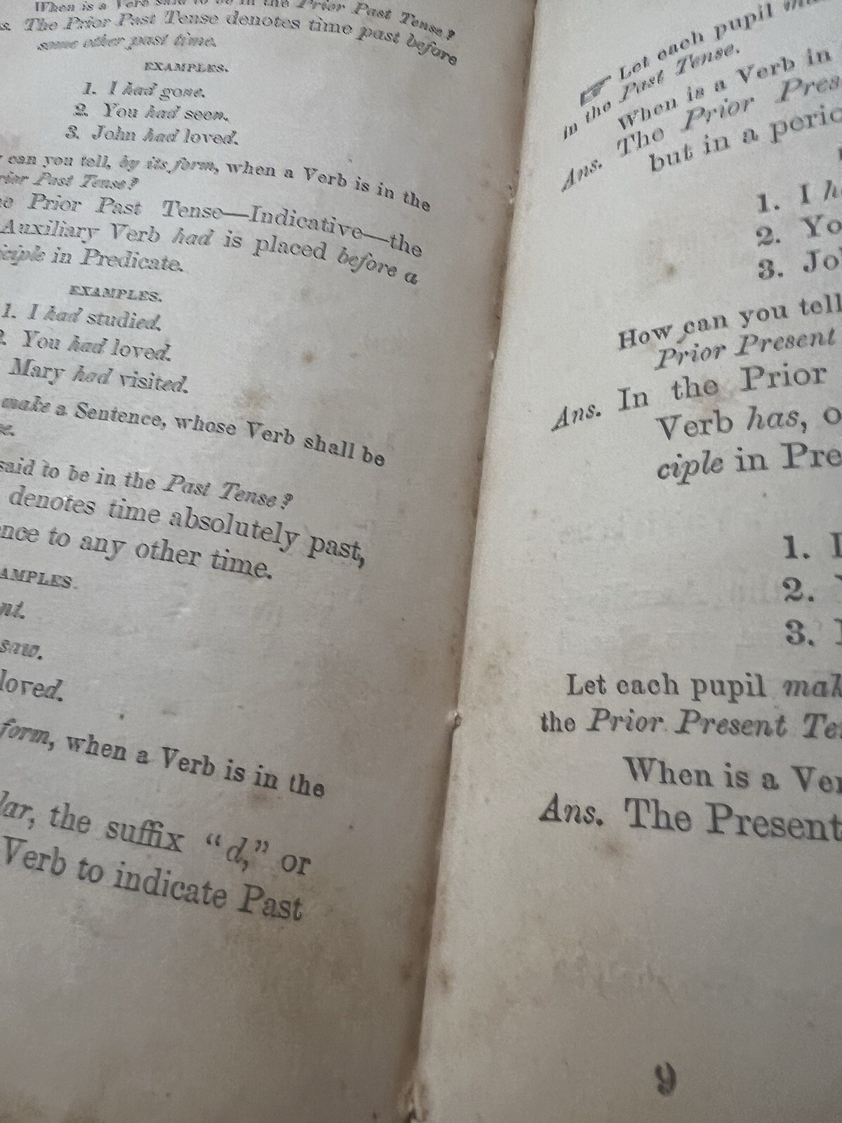 Antique Book 1800’s Hardcover School First Lessons In English Grammar S.W. Clark