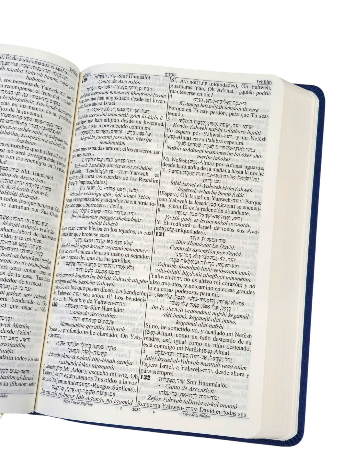 Escrituras Sefer Davar Biblia Edición Español Piel Azul Salmos Español Y Hebreo
