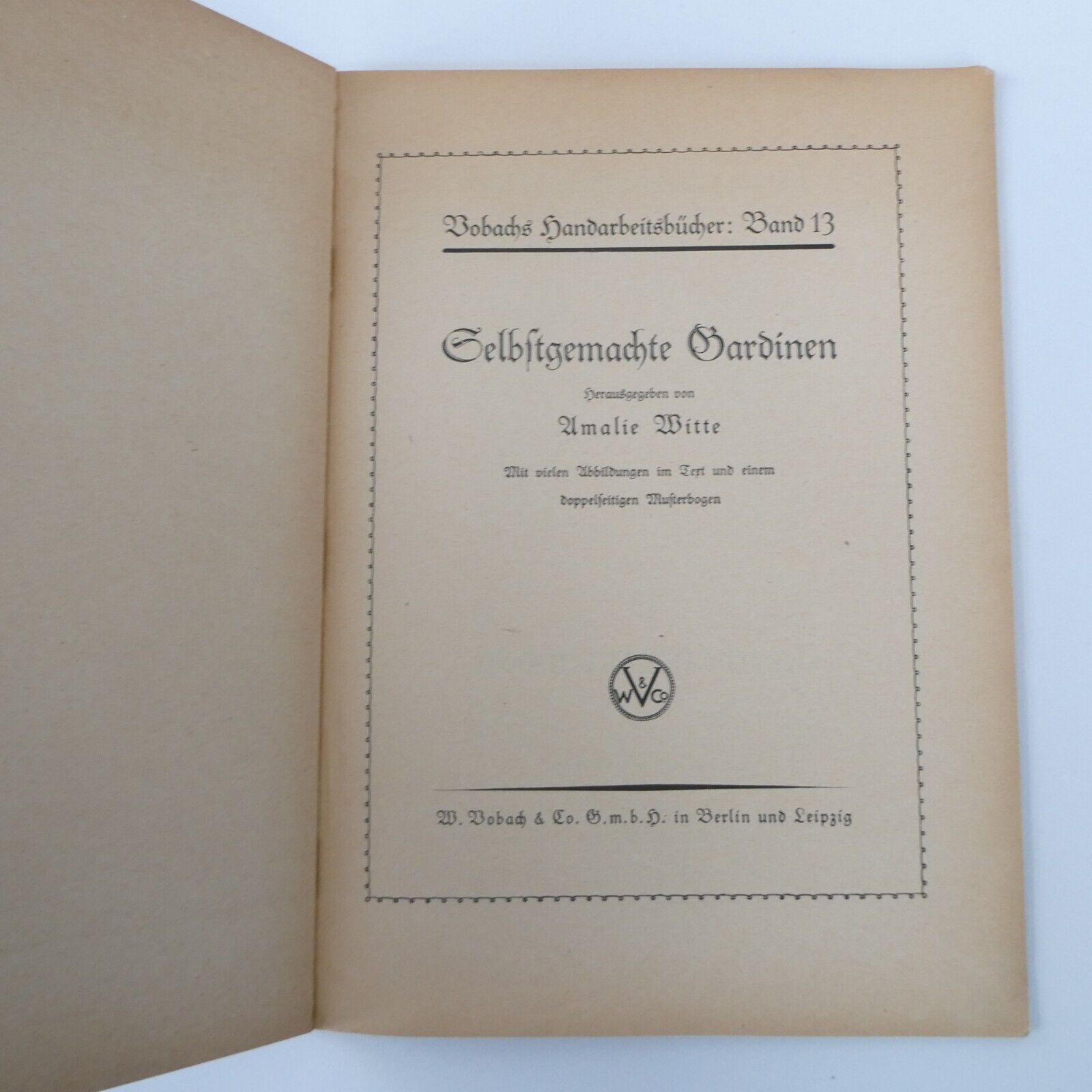 Vobachs Handarbeitsbucher Handcraft Book Vol 13 Handmade Curtains 1920s German
