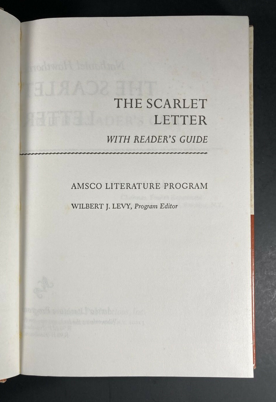 The Scarlet Letter by Nathaniel Hawthorne With Reader’s Guide, Amsco, 1970 HC