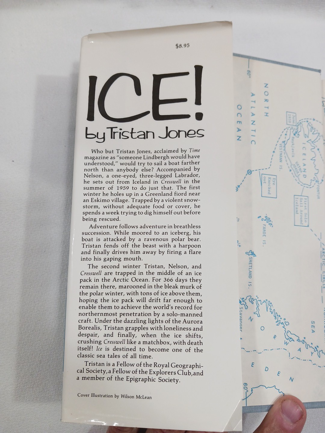 SIGNED Ice! Tristan Jones 1978 HC First Edition 1st Printing Sailing Sail Boat