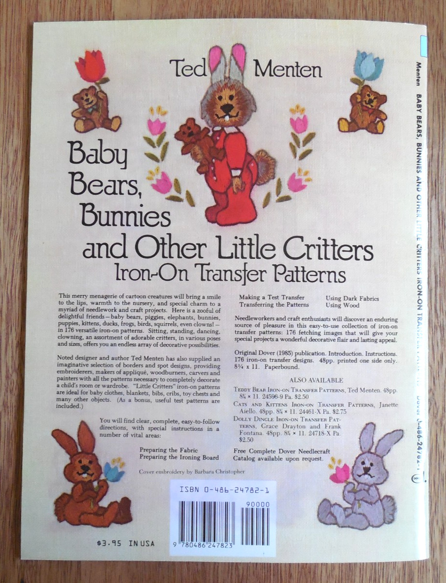 Dover Needlework Iron-On Transfers Booklet „Baby Bears*Bunnies & Other Critters