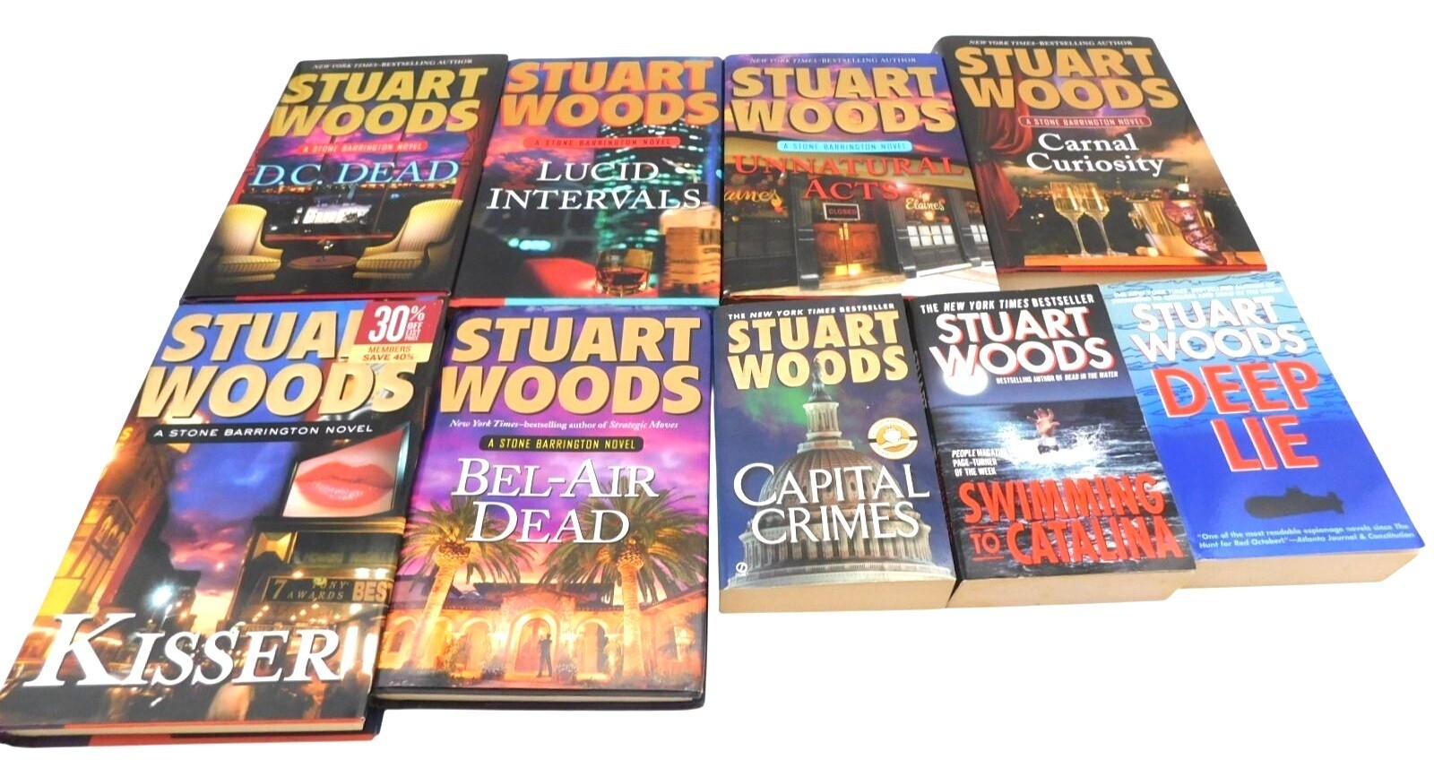 Stuart Woods 9 Book Set Hardcover Paperback Mixed Lot HCDJ Novels
