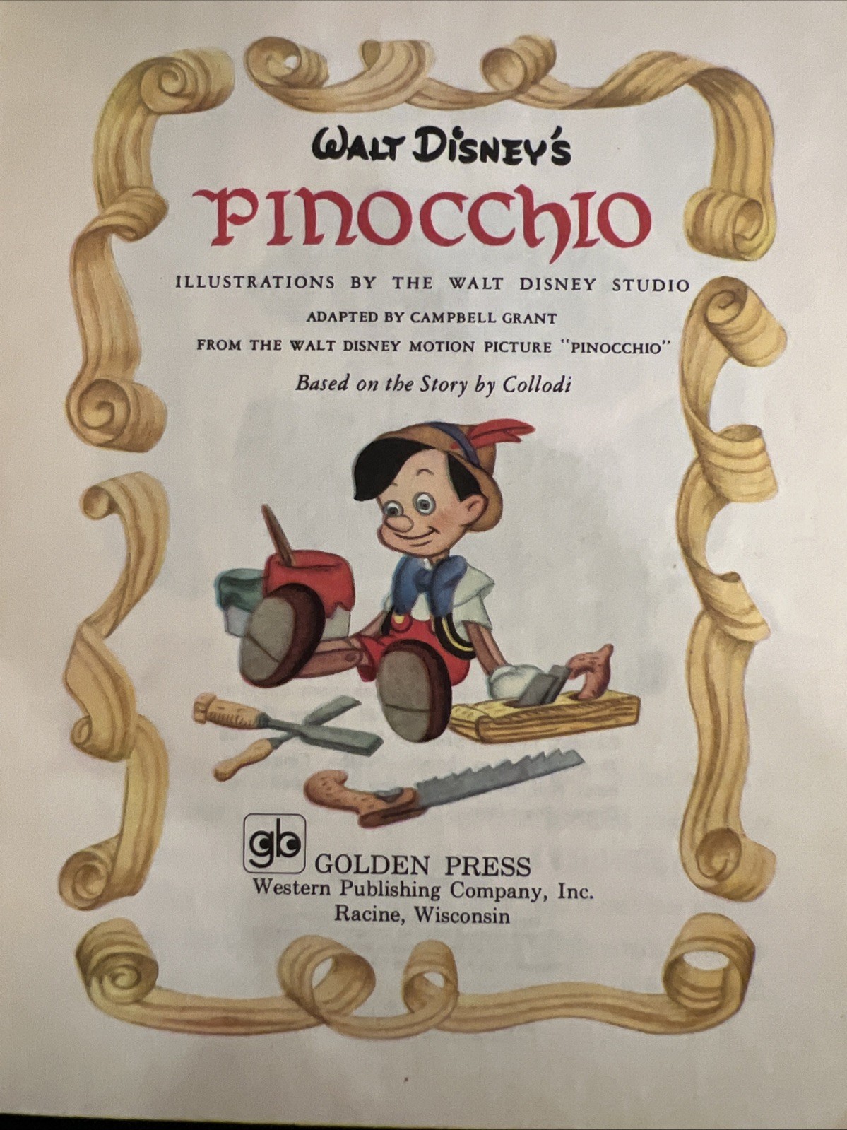 Vintage A Little Golden Book Disney’s Pinocchio 1980 104-22 .69 #5149