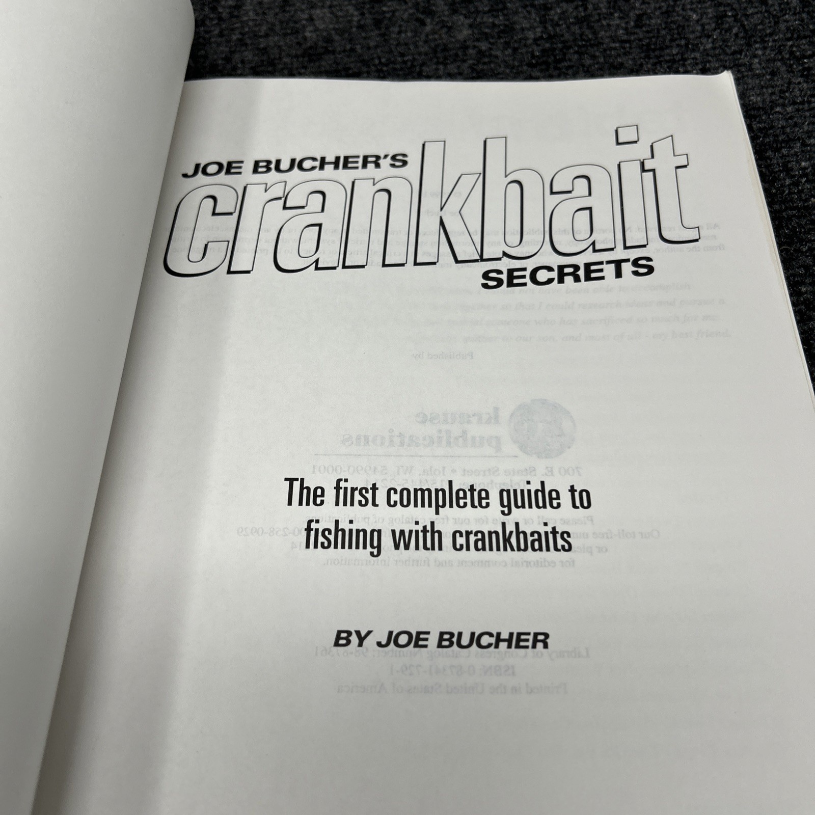 Joe Bucher’s Crankbait Secrets The First Complete Guide to Fishing W/ Crankbaits