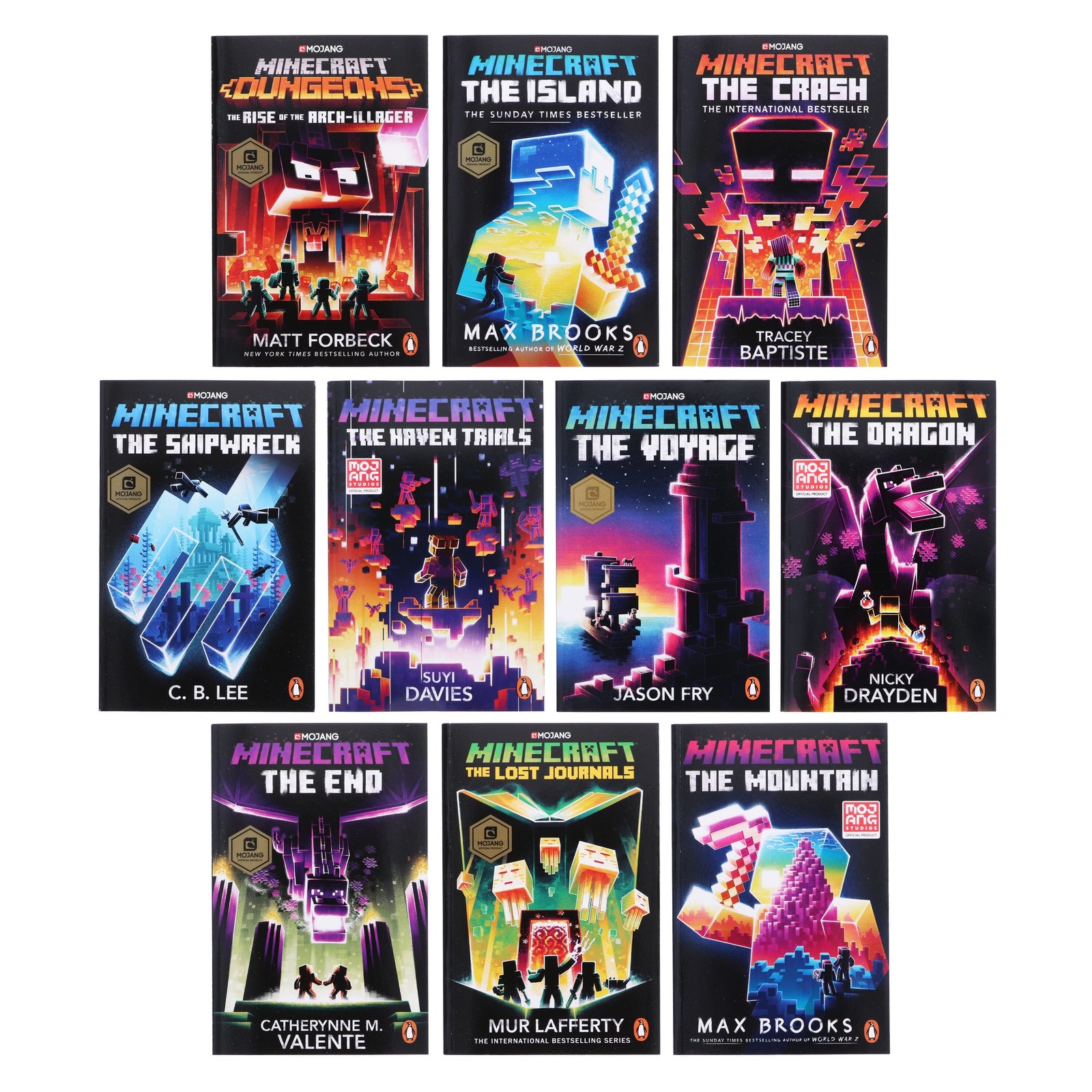 The Official Minecraft Novels: 10 Books Collection Set – Ages 7-11 – Paperback